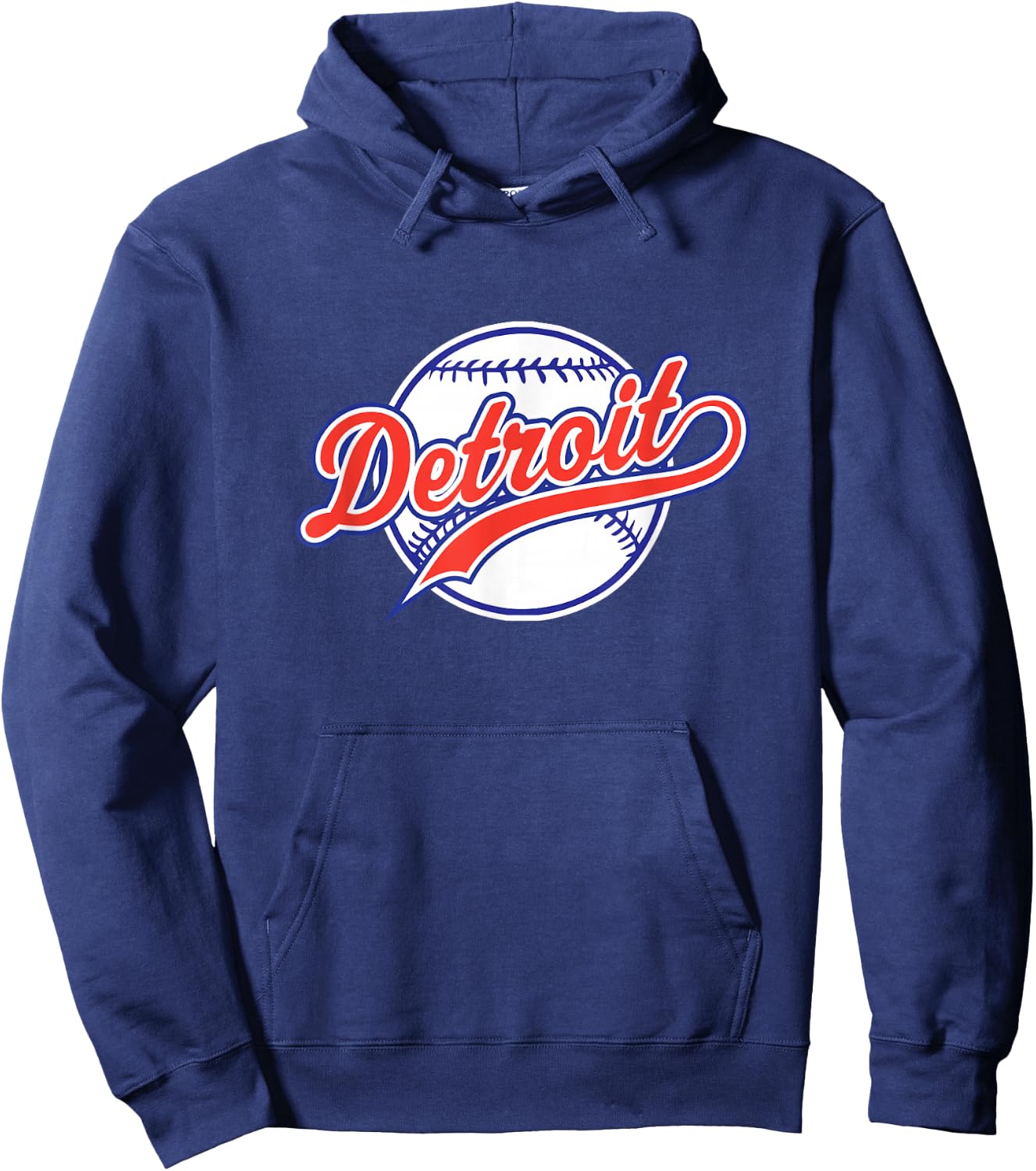 Detroit vintage baseball throwback retro design Hoodie - Hoodie | Navy