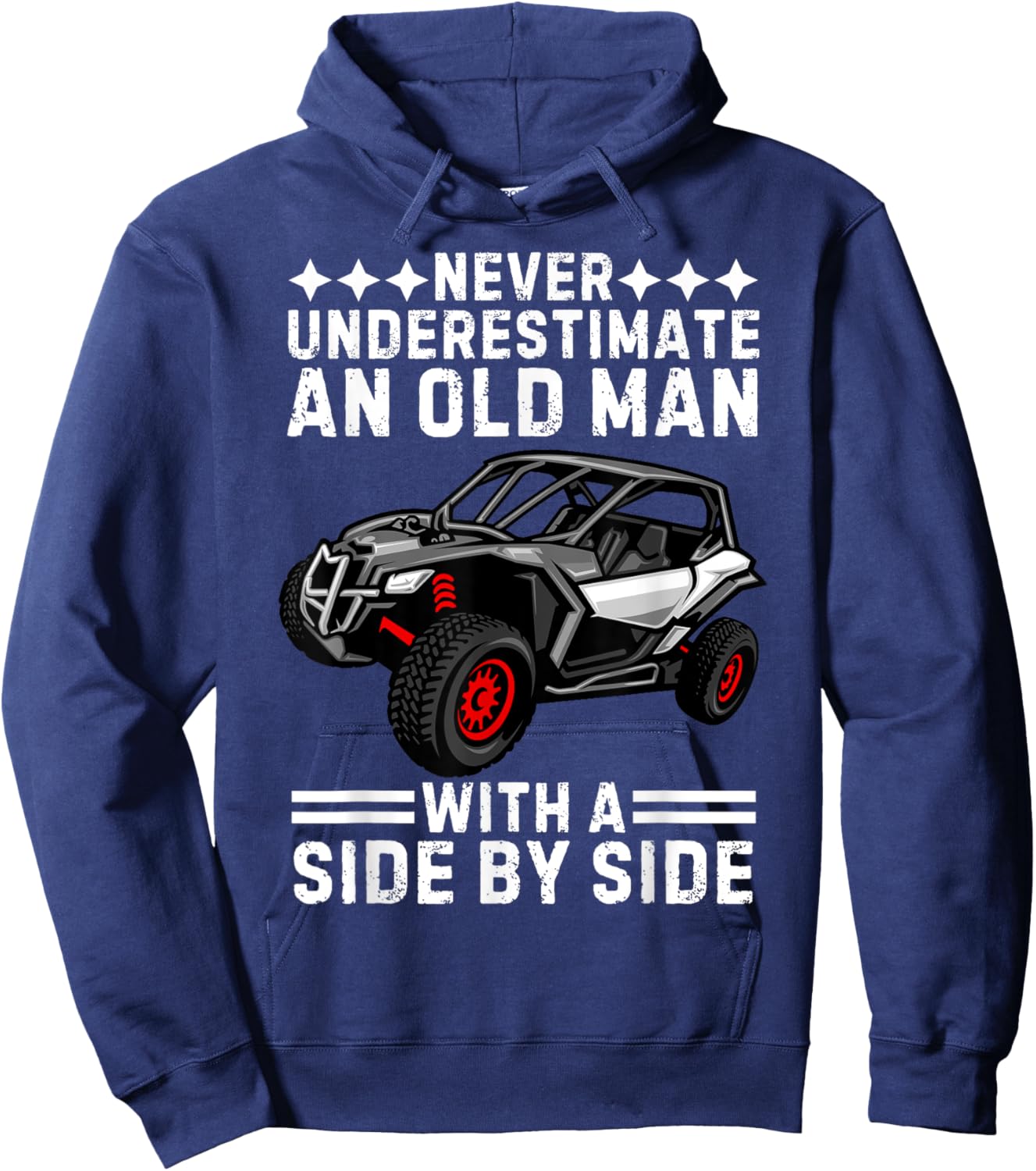 SXS For Grandpa Men Dad Offroad UTV ATV Side-By-Side Hoodie - Hoodie | Navy