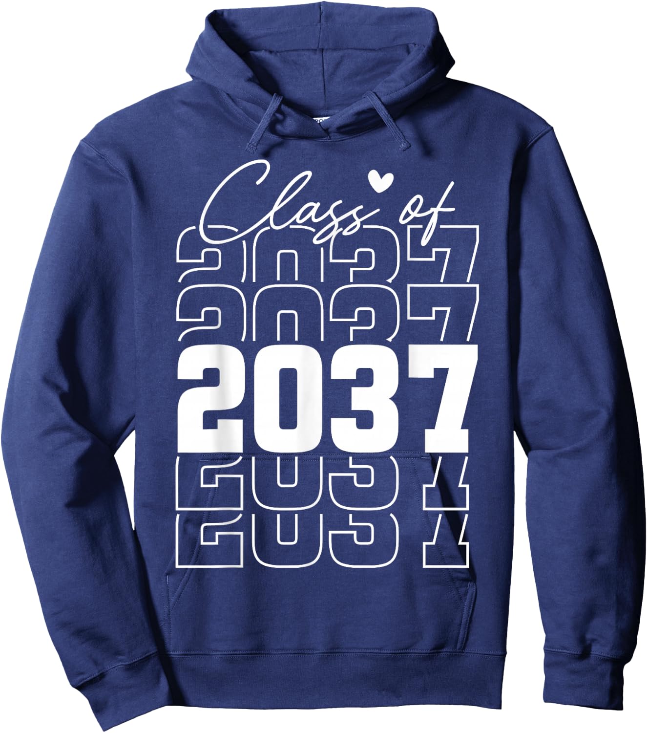 Class Of 2037 Kindergarten To Graduation Hoodie - Hoodie | Navy