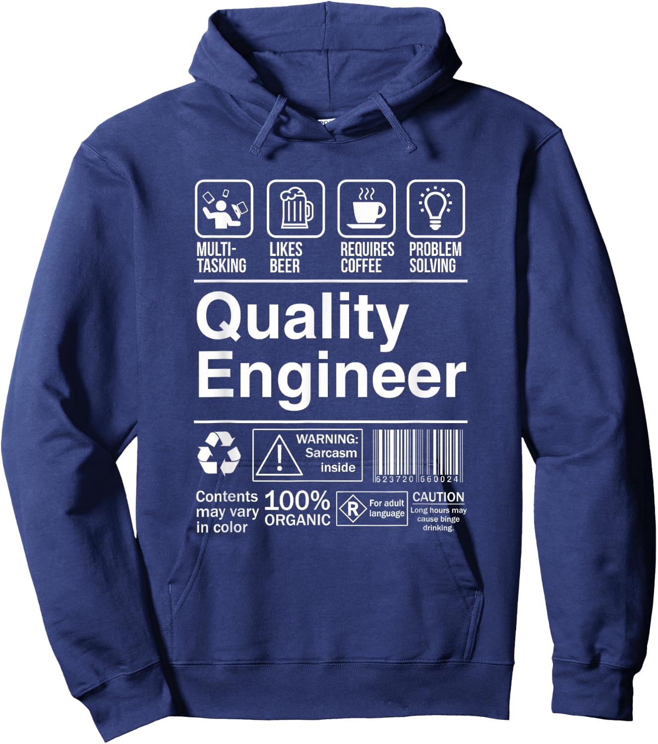 Quality Engineer Product Label Funny Gift Hoodie - Hoodie | Navy