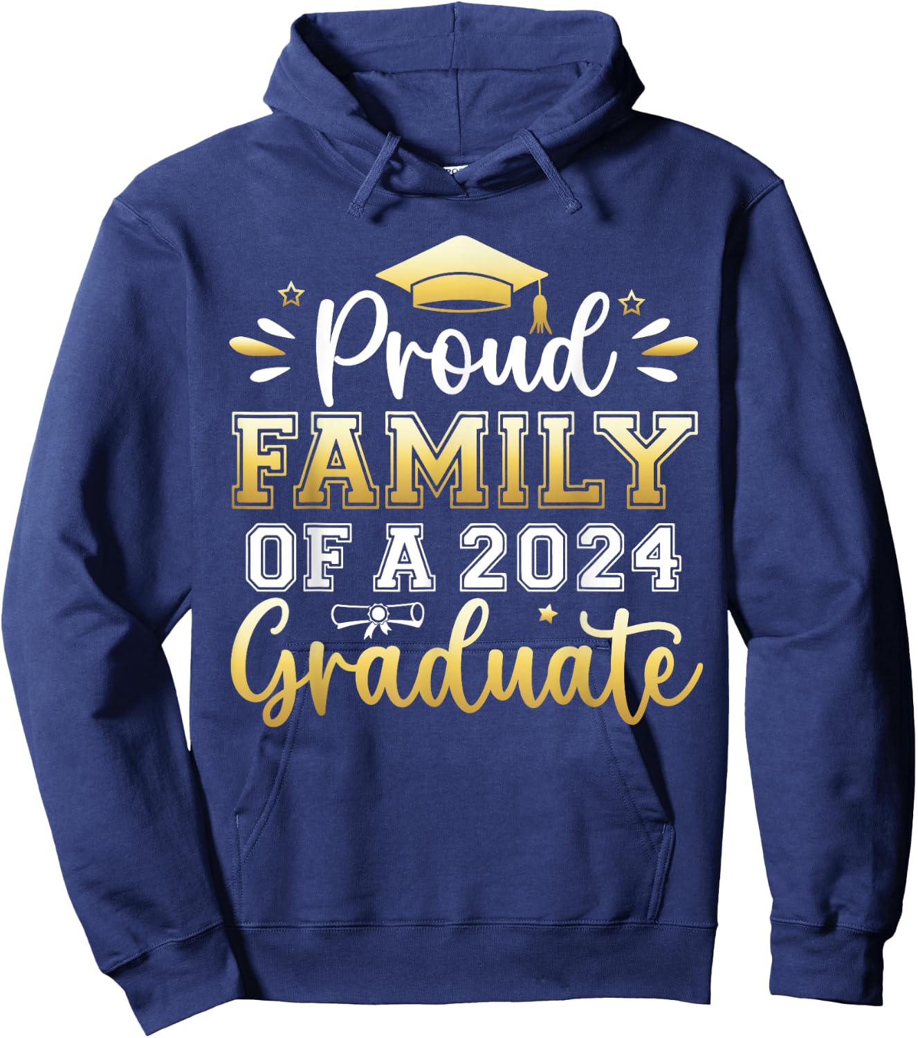 Proud Family of a 2024 Graduate Senior Graduation Men Women Hoodie - Hoodie | Navy