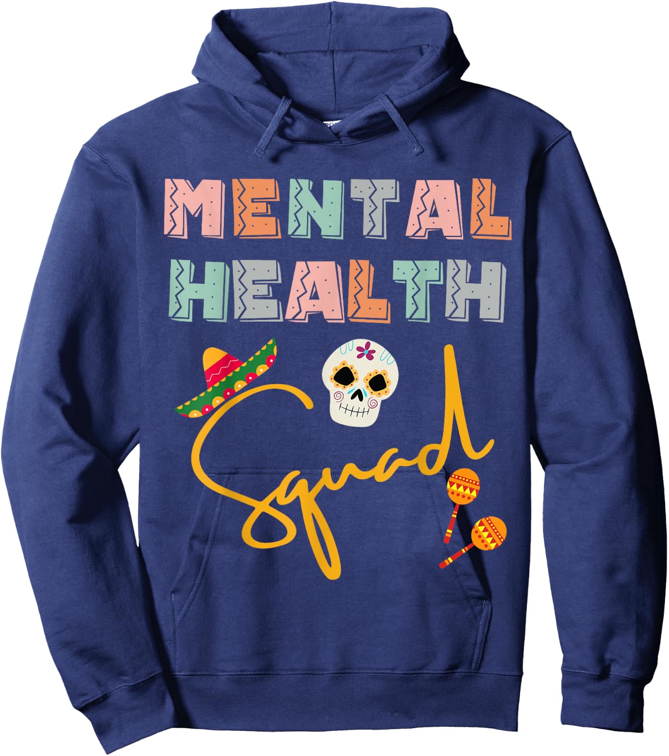 Cinco De Mayo Mental Health Squad Nurse Crew Matching Hoodie - Hoodie | Navy