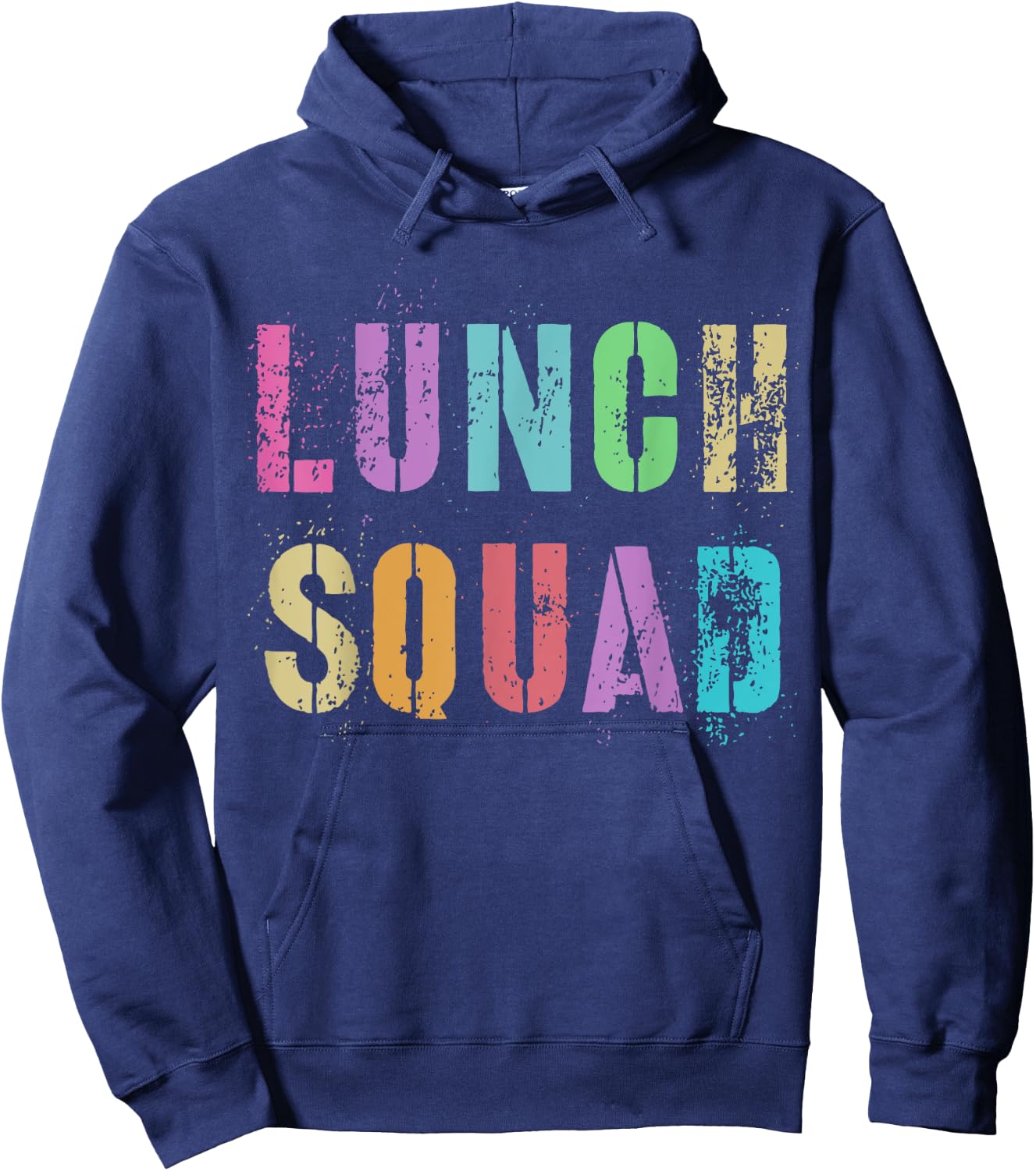 Vintage LUNCH SQUAD Back To School Office Food Service Crew Hoodie - Hoodie | Navy