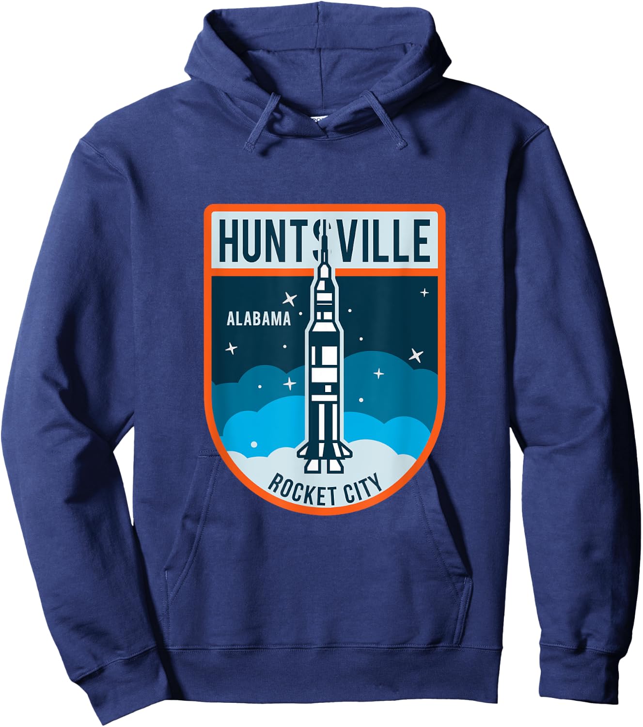 Huntsville Alabama Rocket City Space Ship Spaceflight Hoodie - Hoodie | Navy