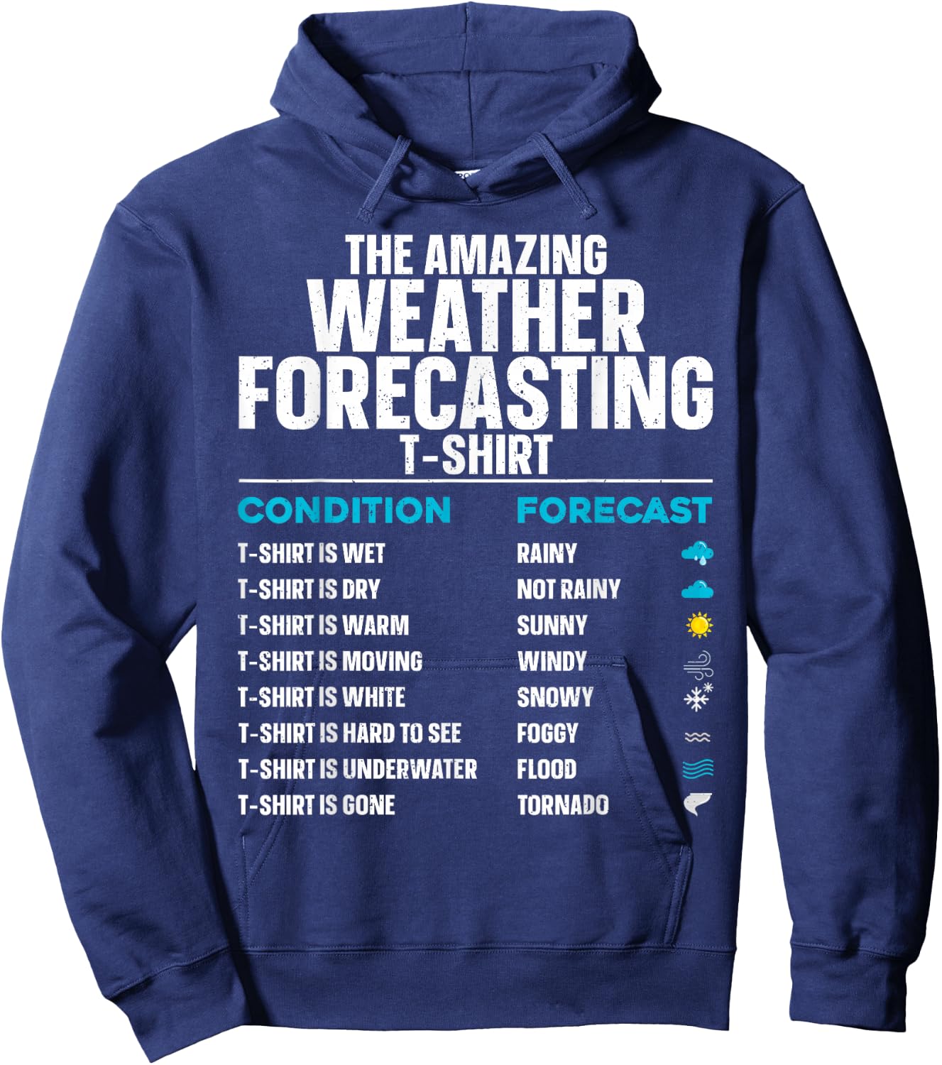 Cool Weather Forecasting Art Women Cloud Meteorology Hoodie - Hoodie | Navy
