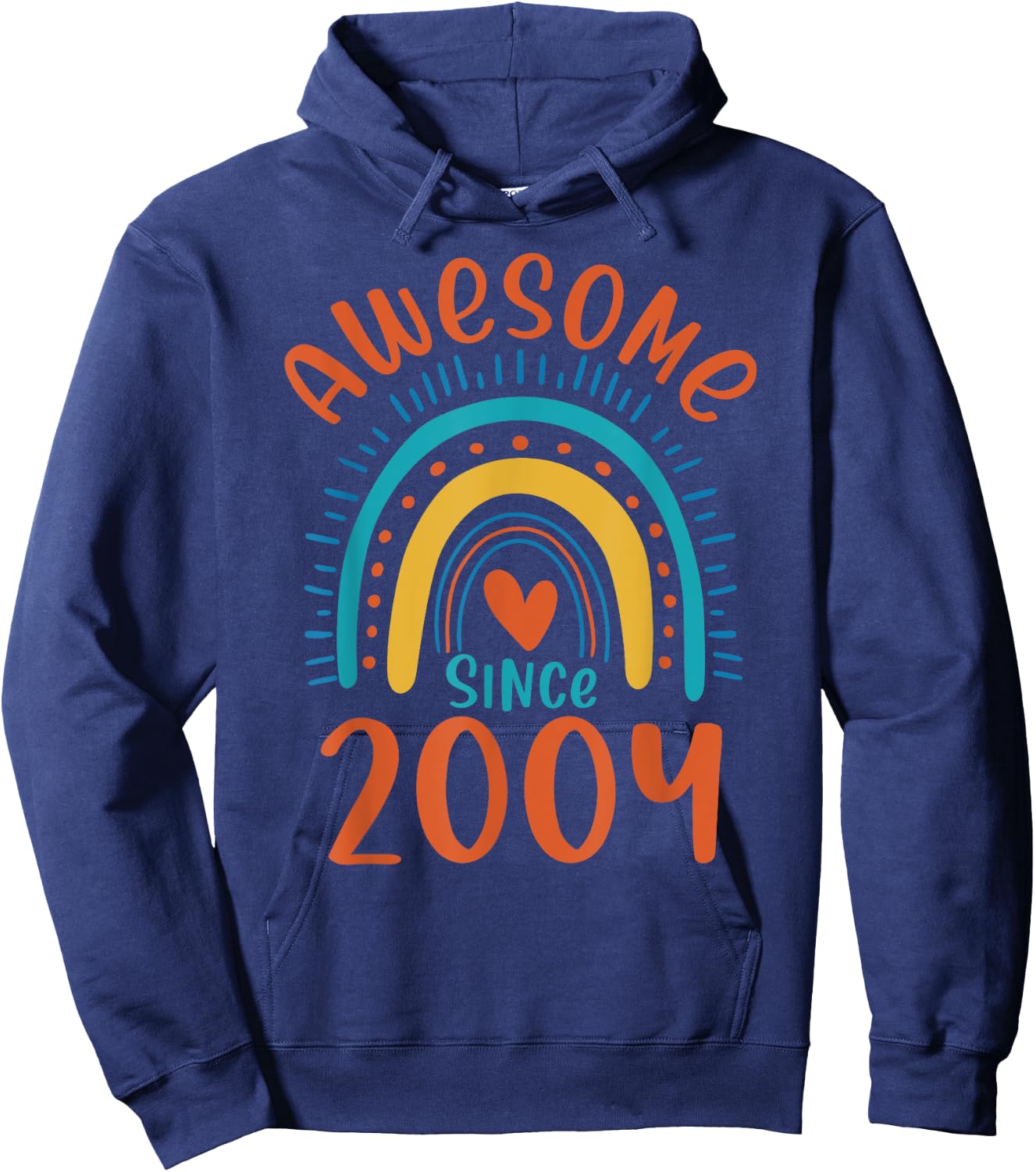 19th Birthday Rainbow Gifts Born In 2004 Awesome Since 2004 Hoodie - Hoodie | Navy