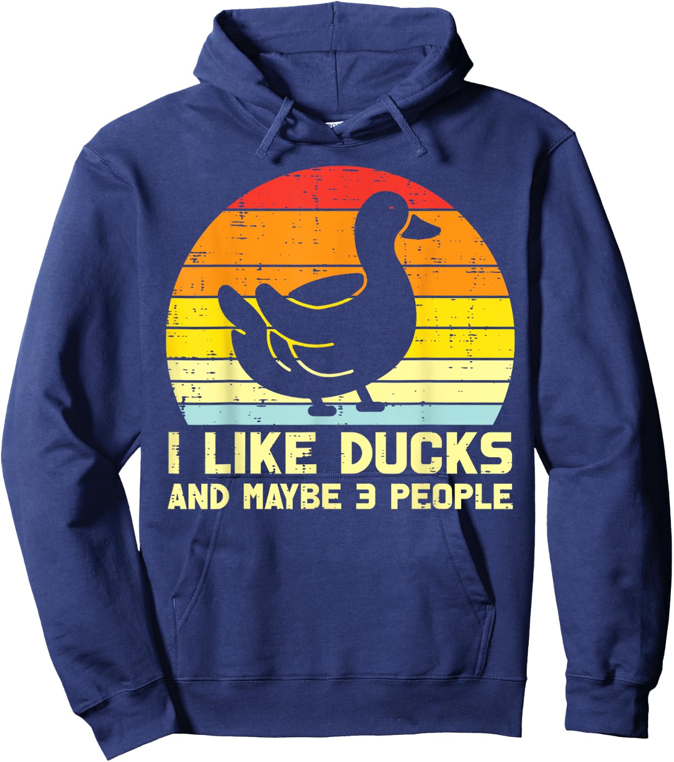 I Like Duck Maybe 3 People Retro Farm Farmer Men Women Kids Hoodie - Hoodie | Navy