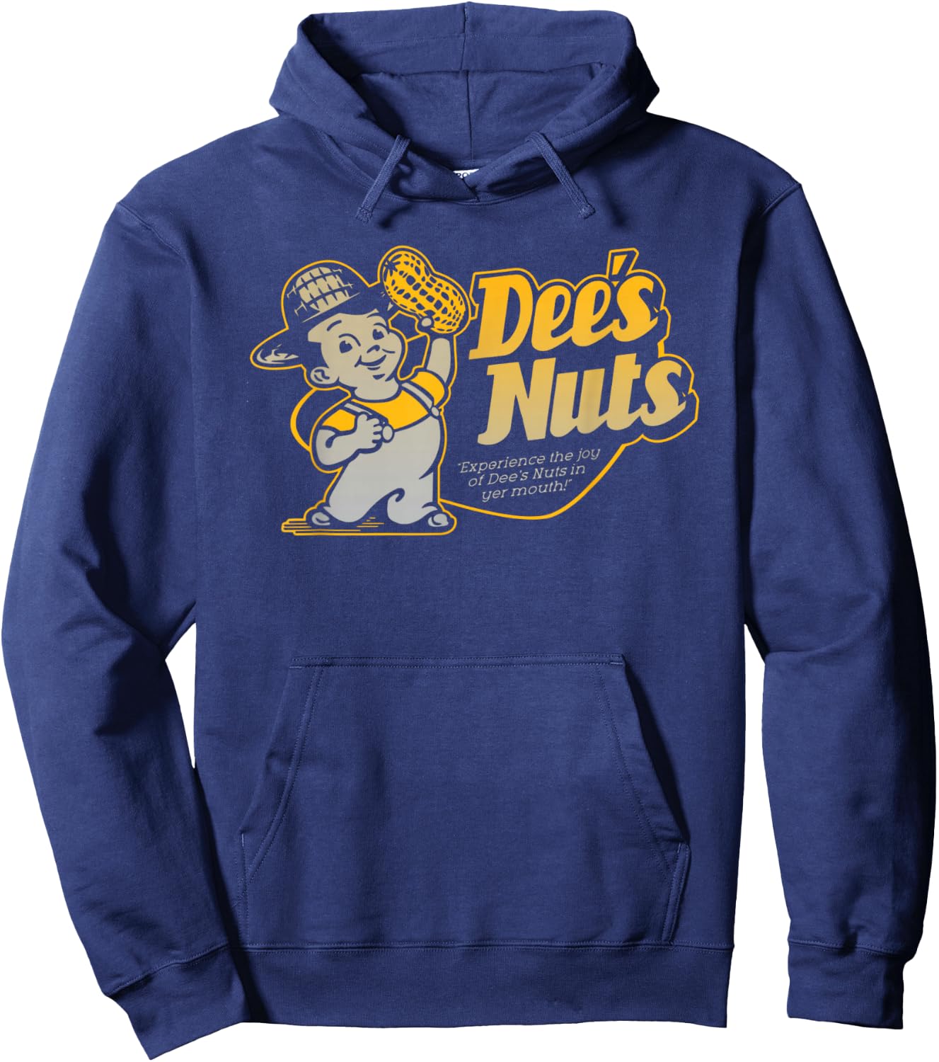 Dee's Nuts: Experience the Joy of Dee's Nuts in Yer Mouth! Hoodie - Hoodie | Navy