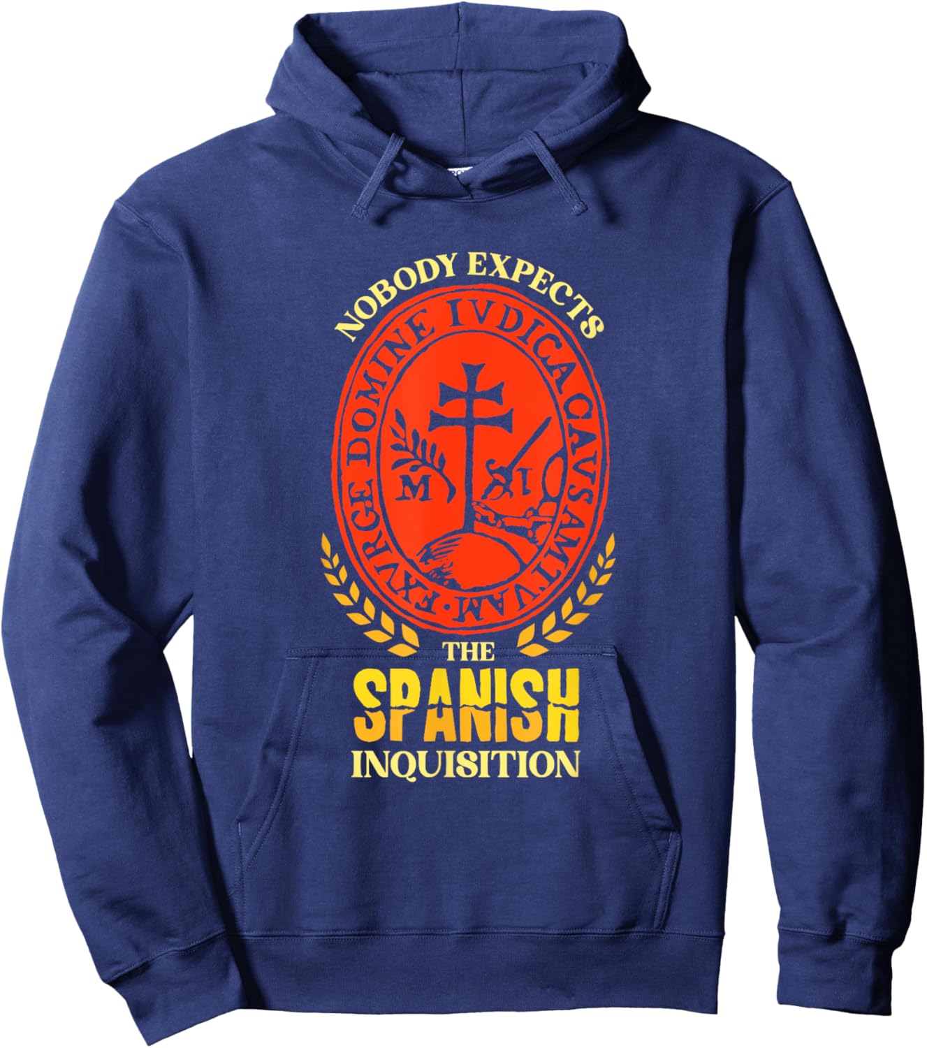 Comedy Nobody Expects the Spanish Inquisition -Adults Black Small Short Sleeve Hoodie - Hoodie | Navy