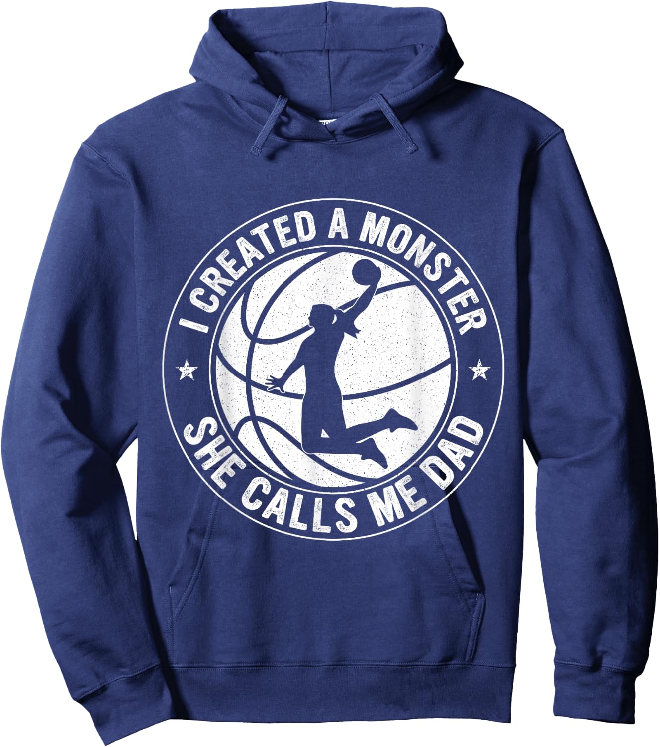 I Created A Monster She Calls Me Dad Basketball Father's Day Hoodie - Hoodie | Navy