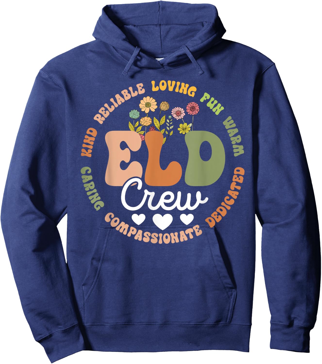 Groovy Tie Dye Eld Crew English Language Development Teacher Hoodie - Hoodie | Navy