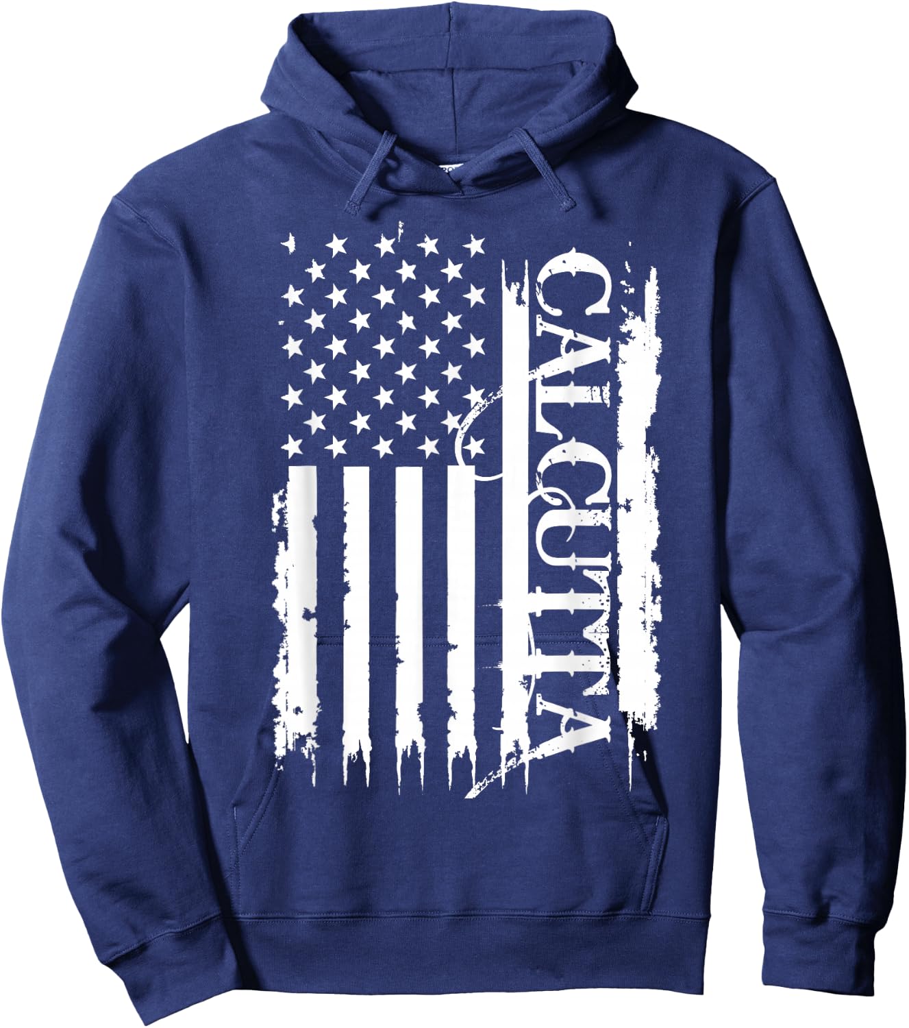 Calcutta United States Distressed w US Flag Hoodie - Hoodie | Navy