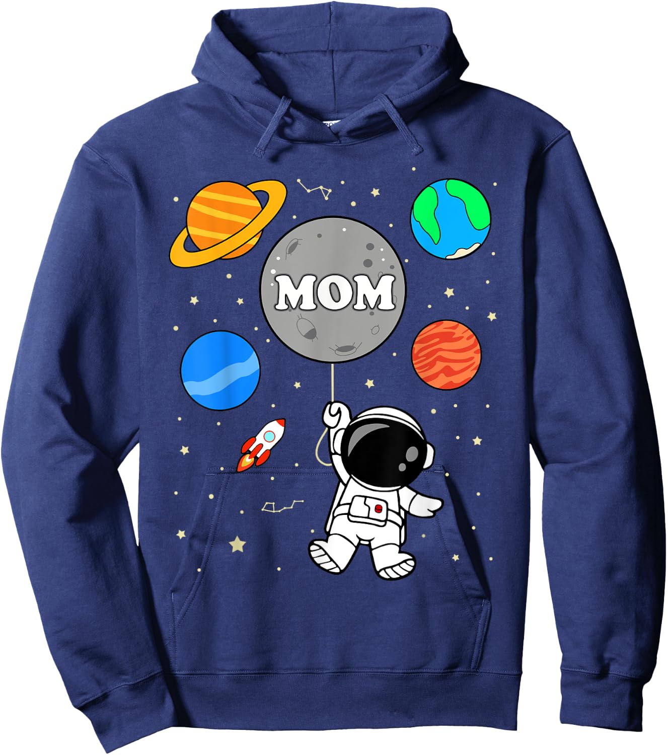 Mom Outer Space Birthday Party Family kids Hoodie - Hoodie | Navy