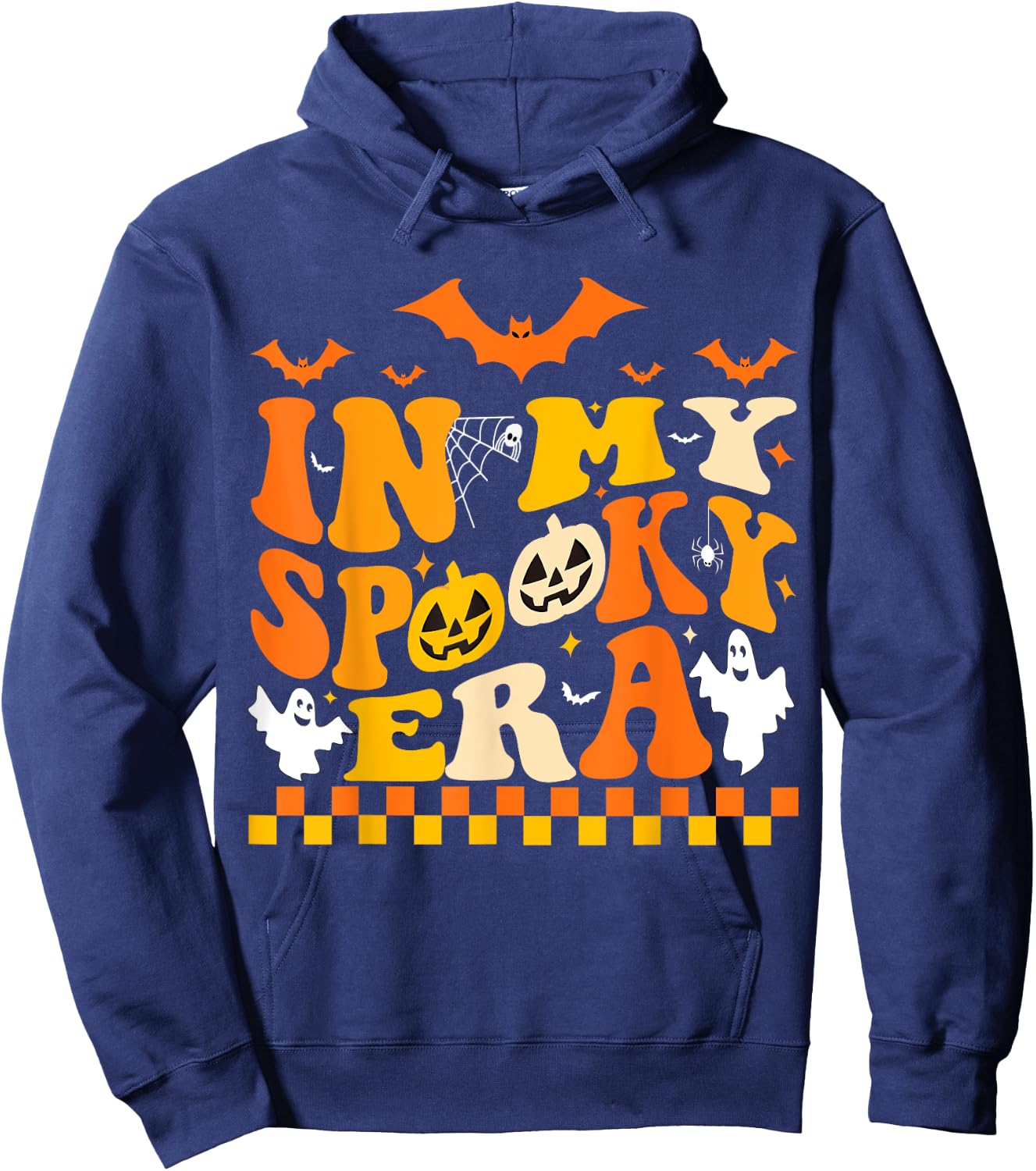In My Spooky Era Halloween Ghost Groovy Hippie Halloween Hoodie - Hoodie | Navy