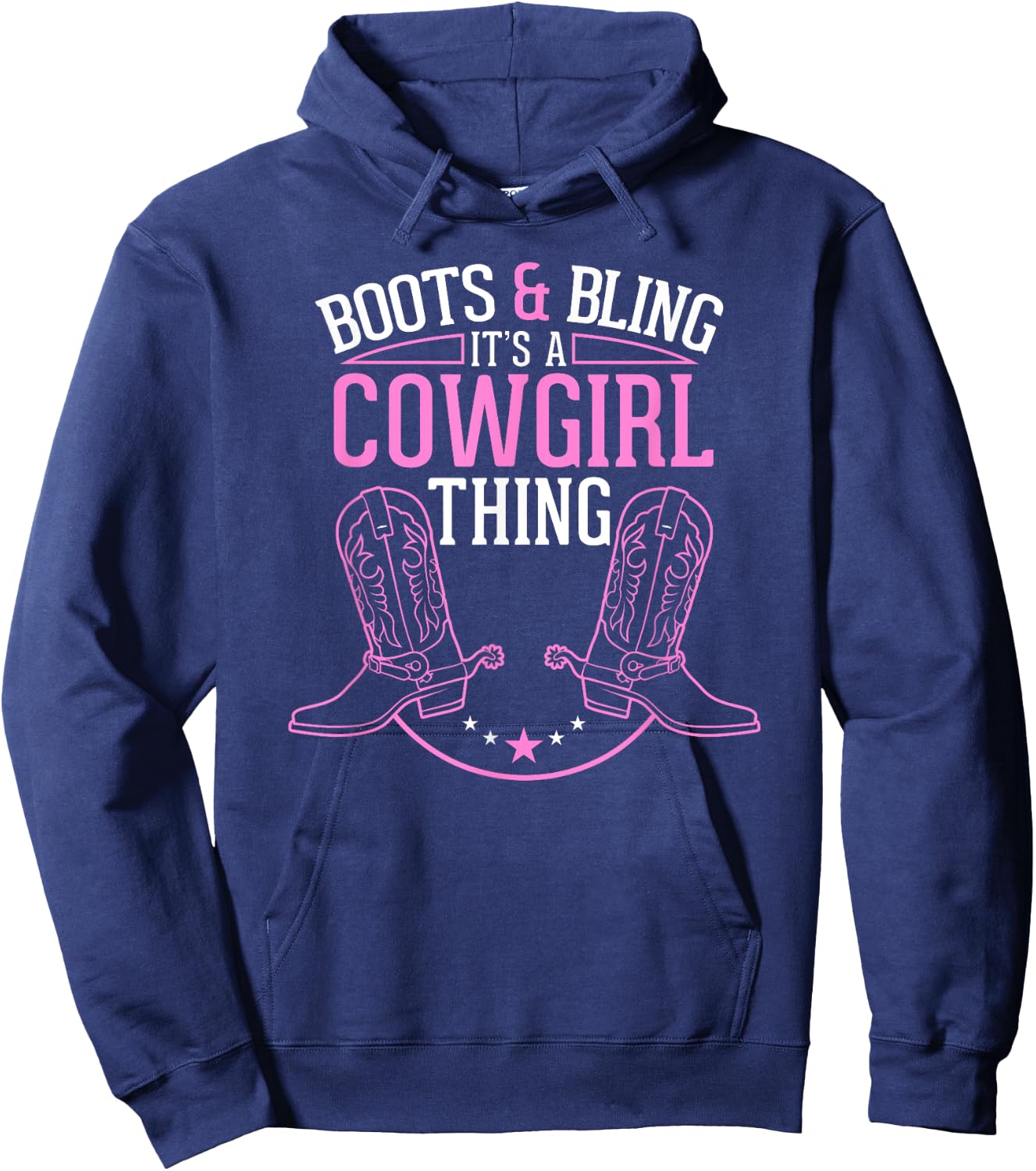 Cute Country Girl Boots Bling it's a cowgirl thing Hoodie - Hoodie | Navy