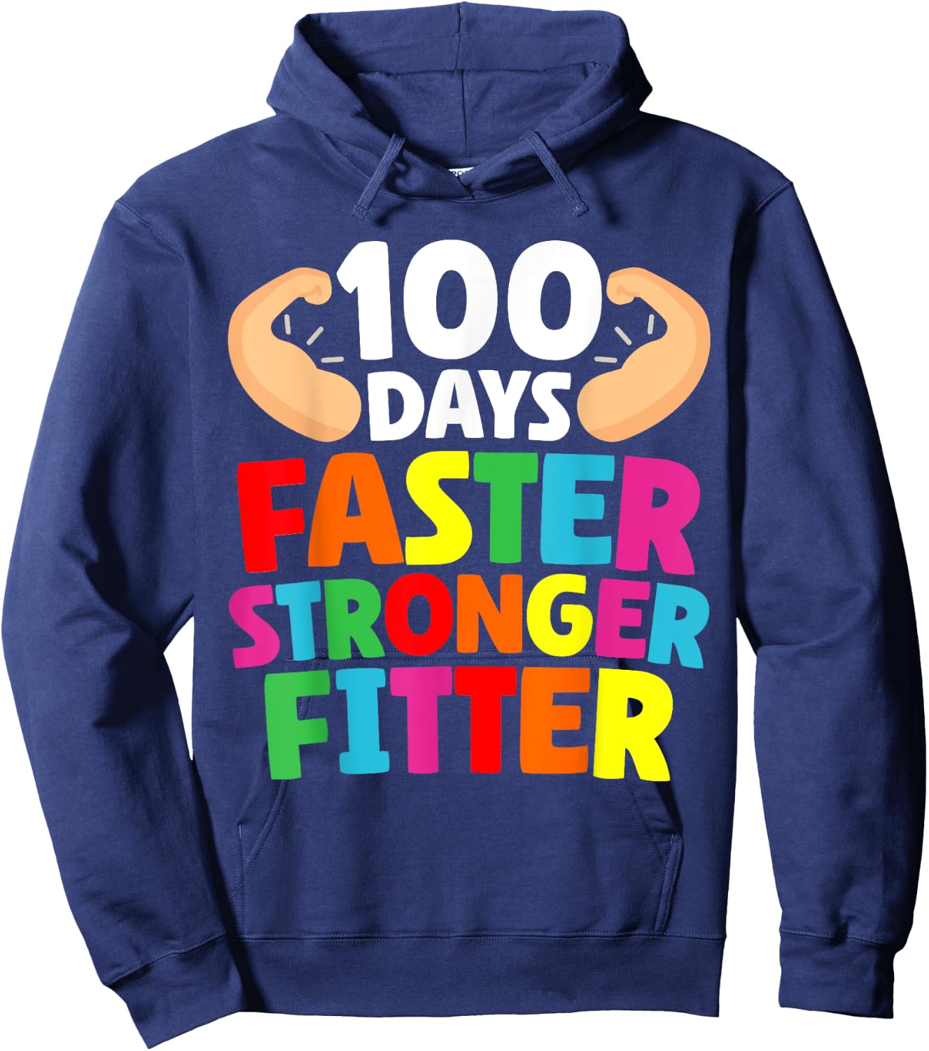 Faster Stronger Fitter 100 Days Of School Gym Teacher Men Women Girls Kids Hoodie - Hoodie | Navy