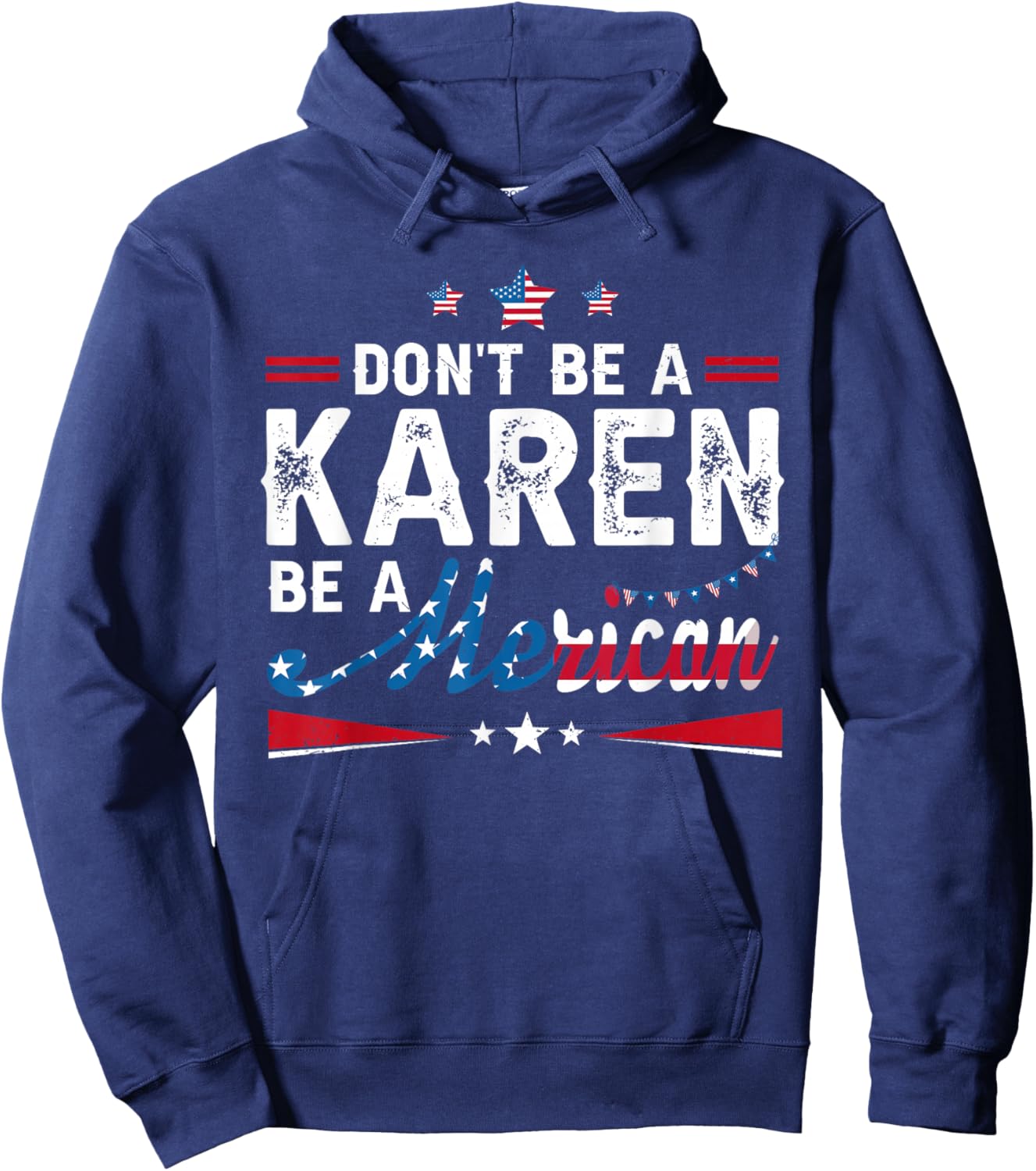 Be A Merican Funny 4th of July USA American Patriotic Women Hoodie - Hoodie | Navy