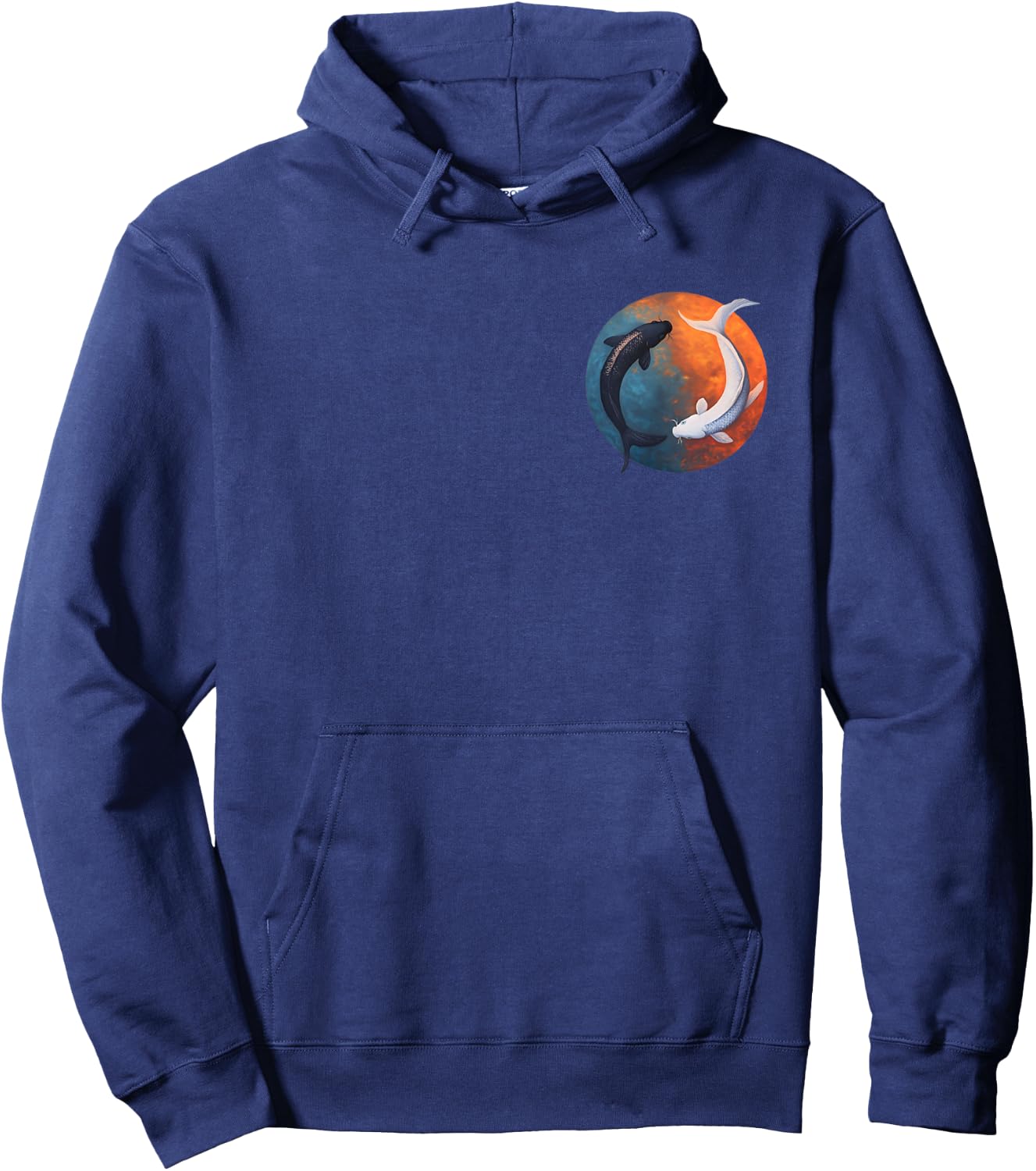 Japanese Koi Fish Yin And Yang Men Women Fisher Fishing Hoodie - Hoodie | Navy