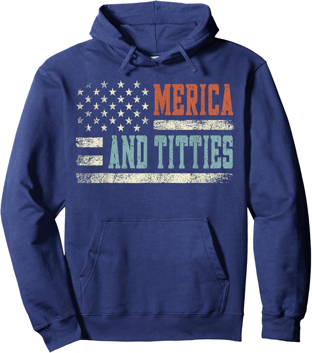 Merica And Titties 4th Of July Sunglasses Us Flag Men Hoodie - Hoodie | Navy