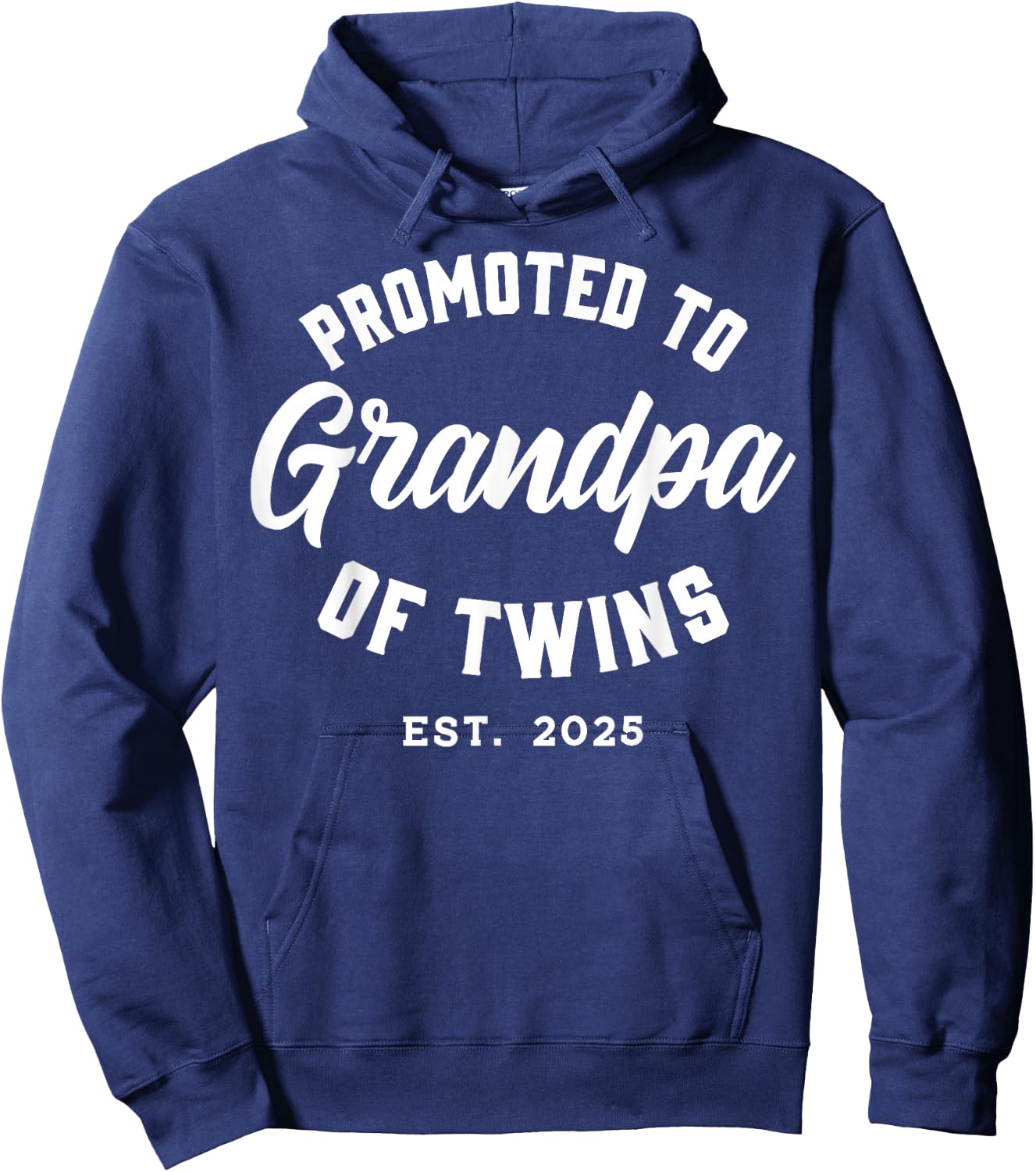 Twins Baby Announcement Family Gifts & Apparel Promoted to Grandma of Twins 2025 Black Classic Fit Short Sleeve Grandmothers Size Small Hoodie - Hoodie | Navy