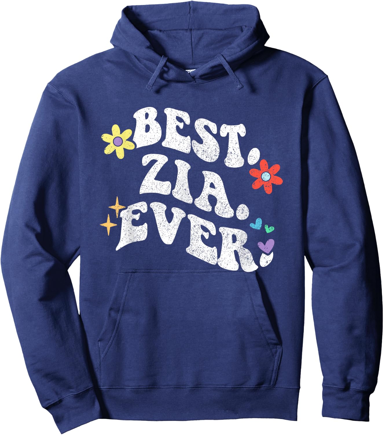 Retro Groovy Best ZIA Ever First Name Mother's Day Girl Hoodie - Hoodie | Navy