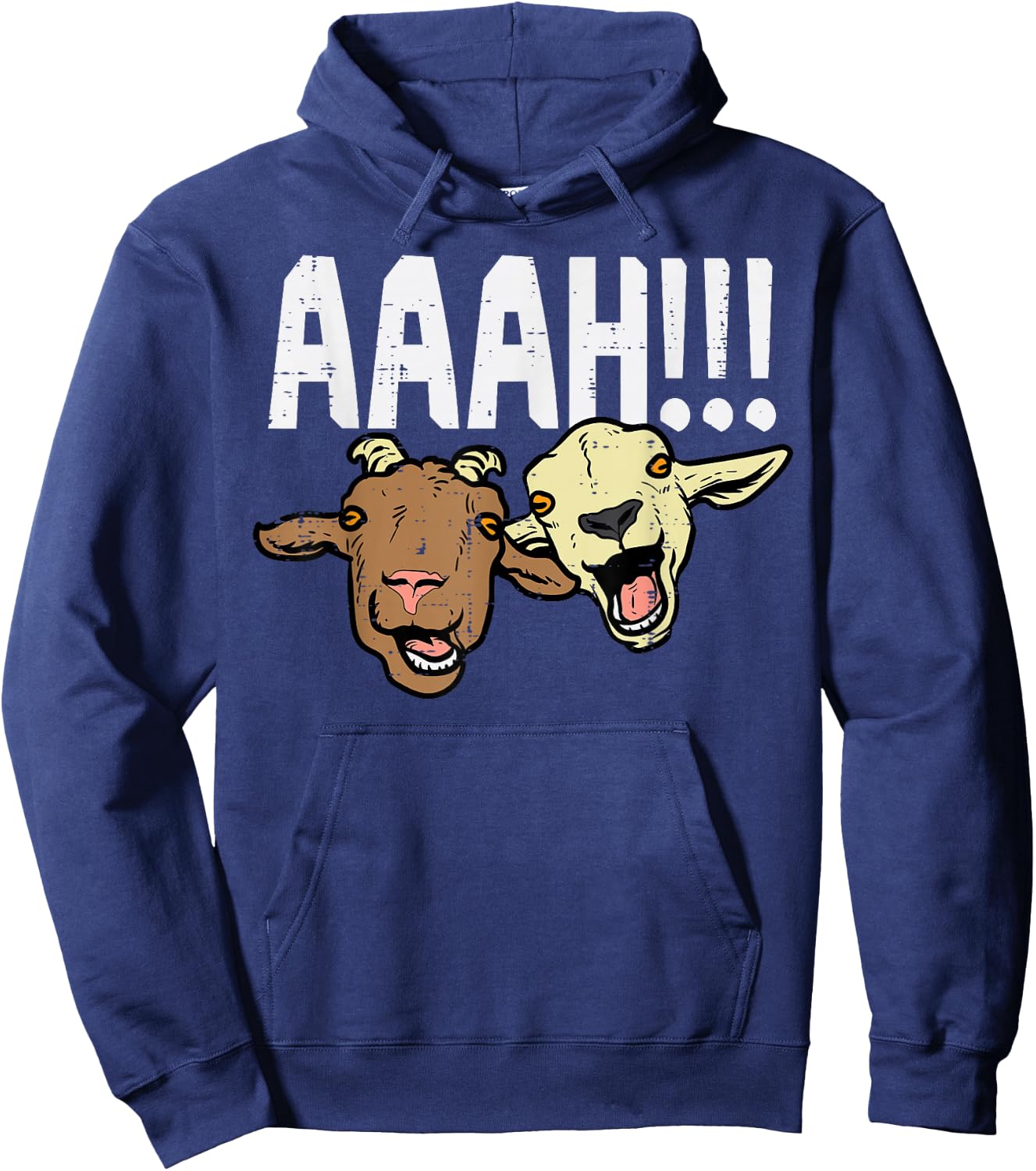 Screaming Goats Aaah Funny Bleat Farm Animal Women Men Kids Hoodie - Hoodie | Navy
