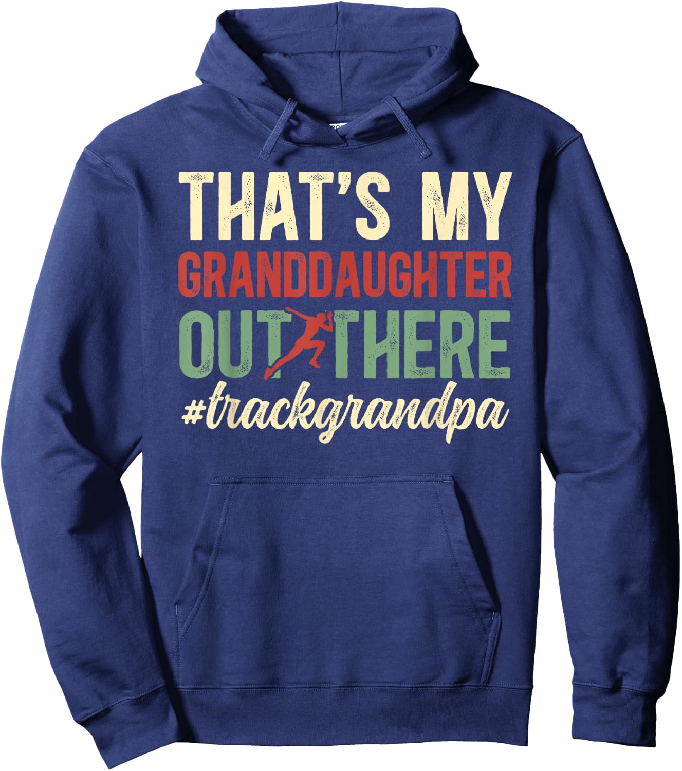 Proud Track Grandpa Of A Track And Field Athlete Grandfather Hoodie - Hoodie | Navy