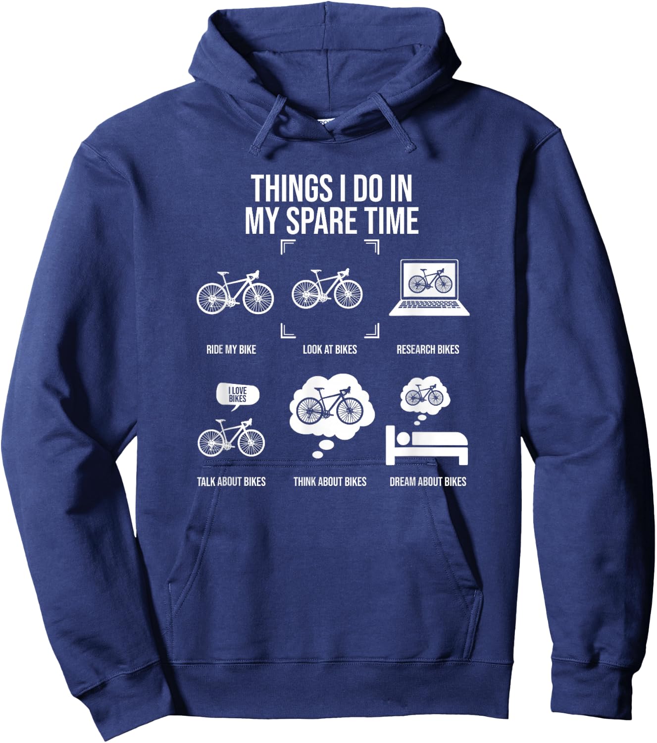 Things I Do In My Spare Time, Bicycle Cycling Lover Hoodie - Hoodie | Navy