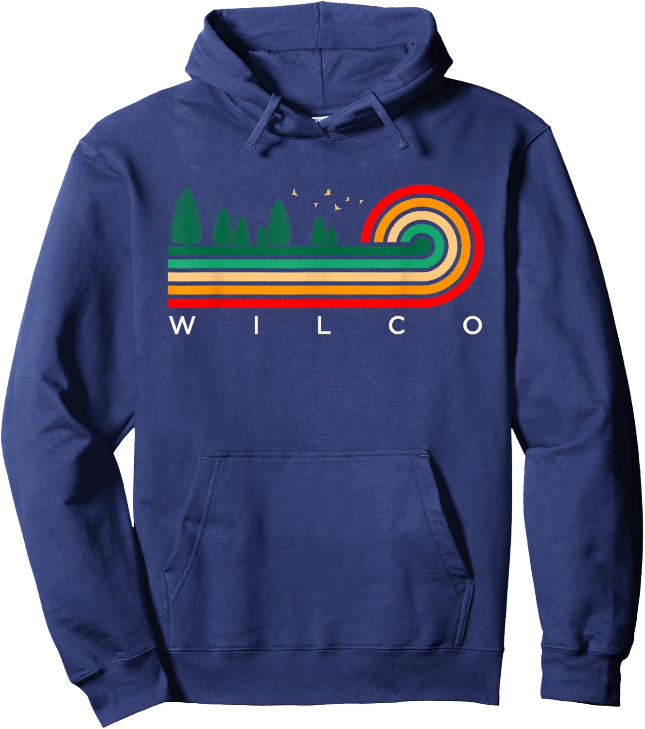 Evergreen Vintage Stripes Wilco, Texas Hoodie - Hoodie | Navy