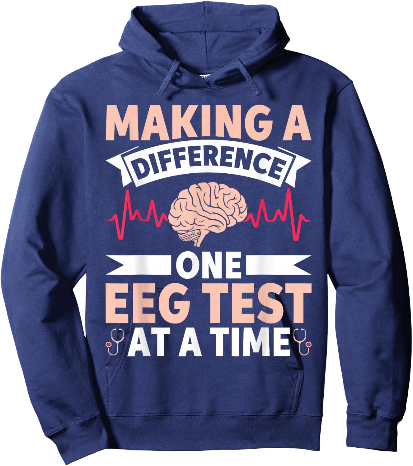 Funny Medical Neuro Tech EEG Technologist EEG Tech Hoodie - Hoodie | Navy