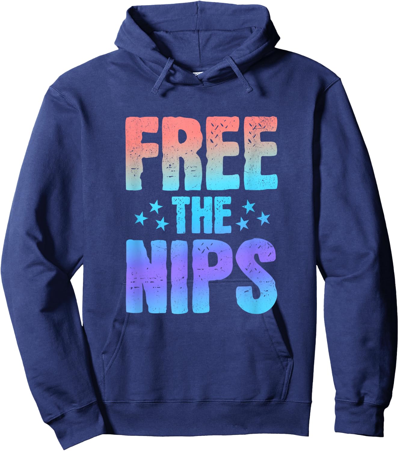 Free the Nips, Funny Nipples Phrase Quote Saying Graphic Hoodie - Hoodie | Navy