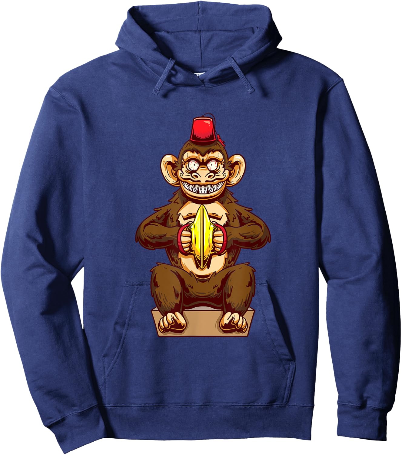 Monkey Playing Cymbals Drummer Ape Musician Marching Band Hoodie - Hoodie | Navy