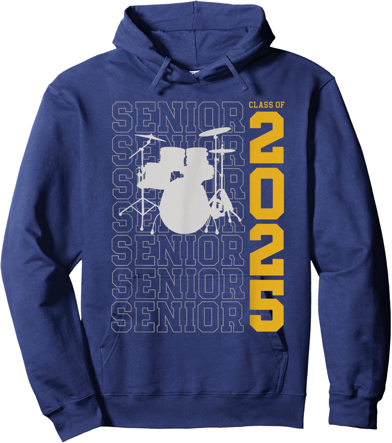 Class of 2025 Senior Drum Set for Drummer Or Percussionist Hoodie - Hoodie | Navy