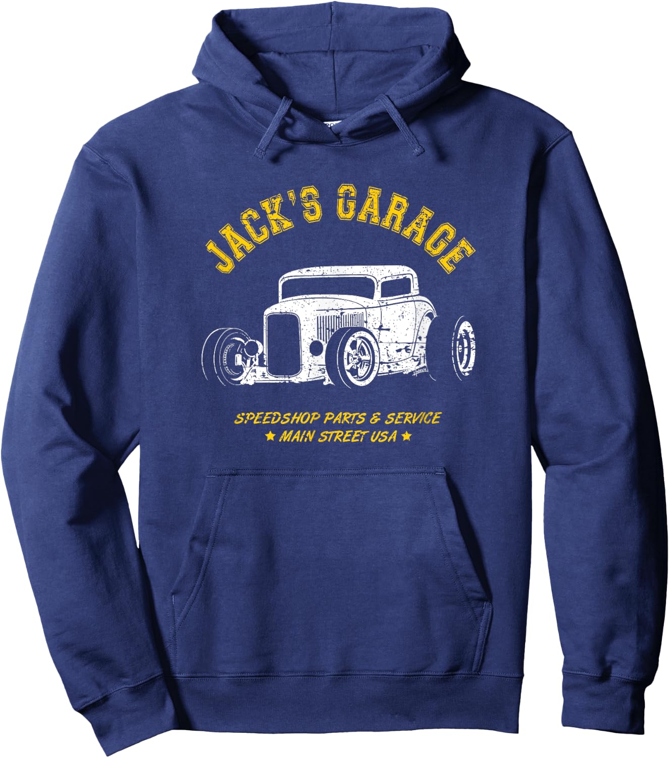 Jack's Garage Hotrod Car Design for the Name Jack Hoodie - Hoodie | Navy