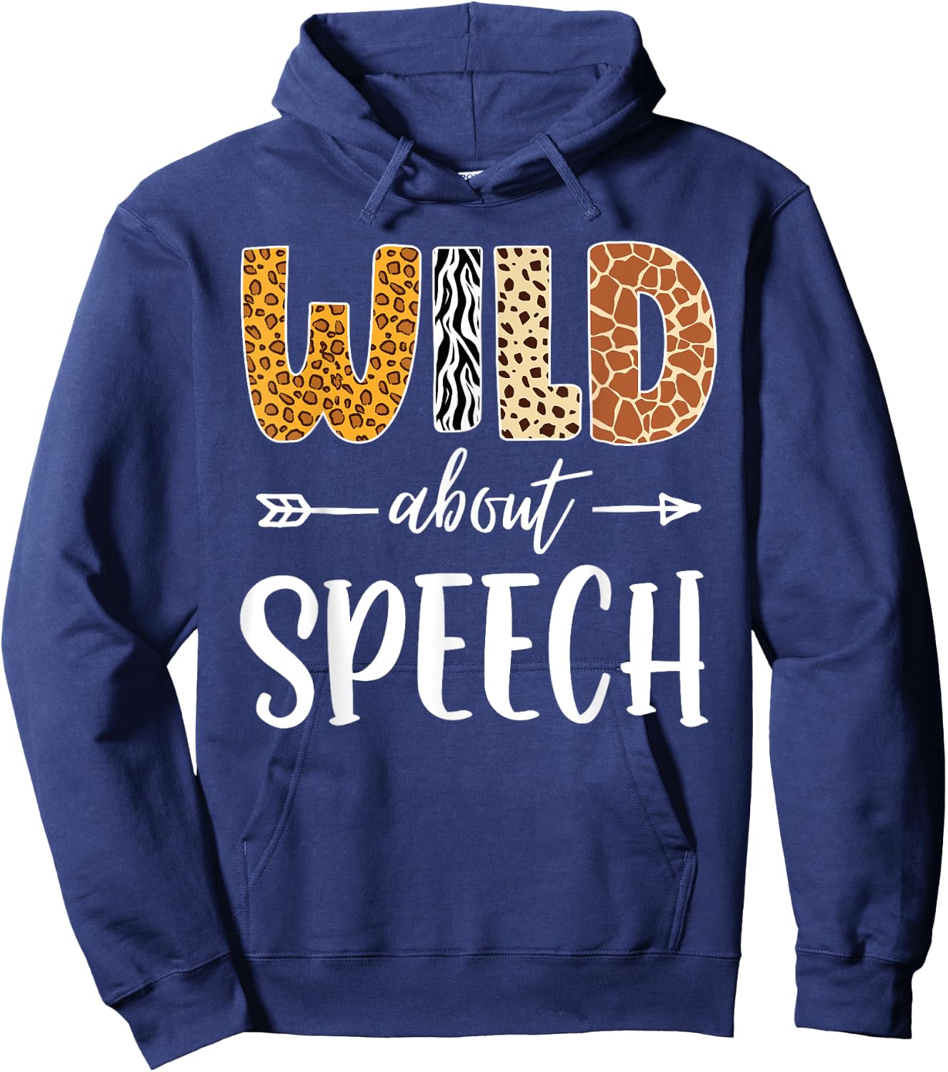 Wild About Speech SLP Leopard Teacher Back to School Kids Hoodie - Hoodie | Navy