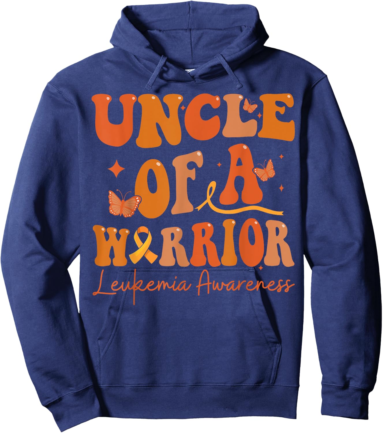 Uncle Of A Warrior Leukemia Awareness Family Matching Hoodie - Hoodie | Navy