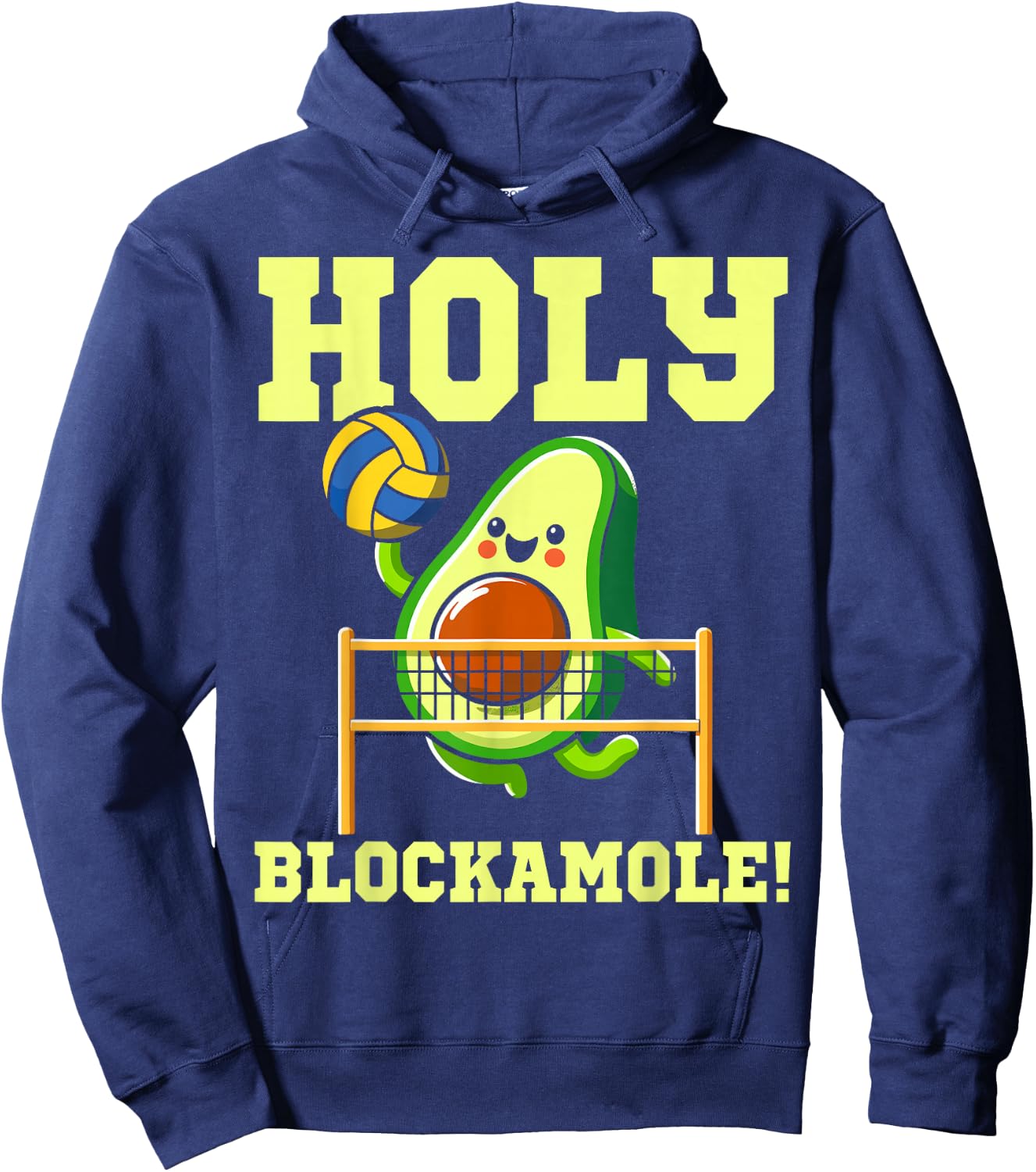 Holy Blockamole volleyball player avocado volleyball funny Hoodie - Hoodie | Navy