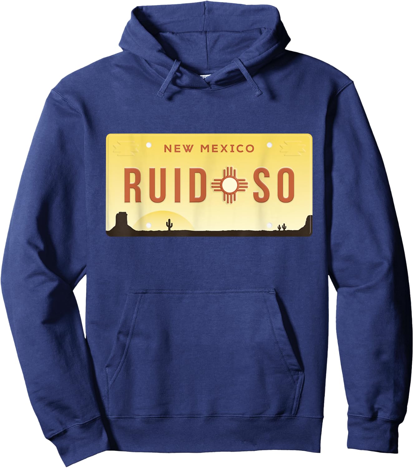 Vintage Ruidoso New Mexico Desert Landscape Zia Sun Symbol Hoodie - Hoodie | Navy