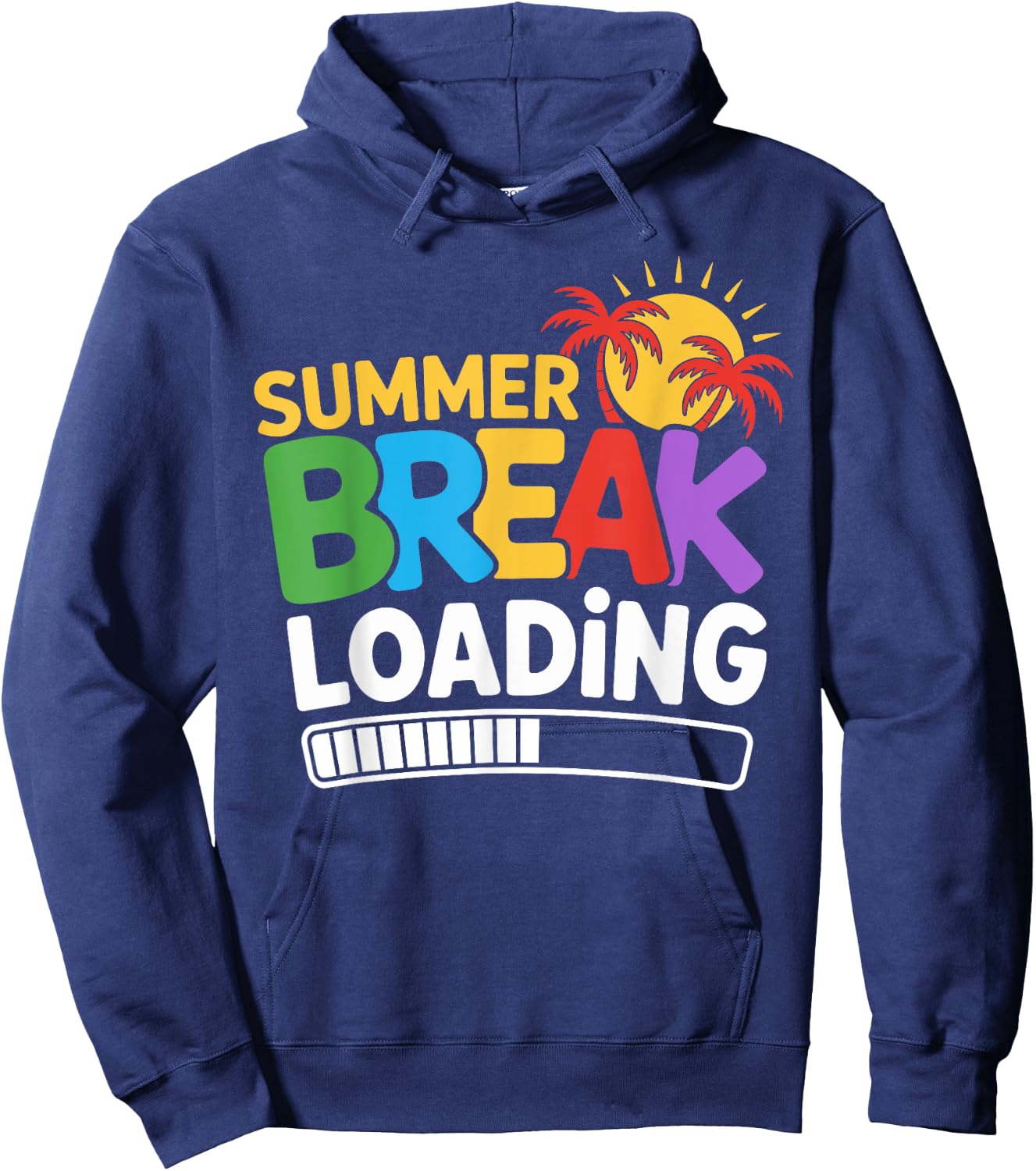 Summer Break Loading Teacher Student Vacation Hoodie - Hoodie | Navy