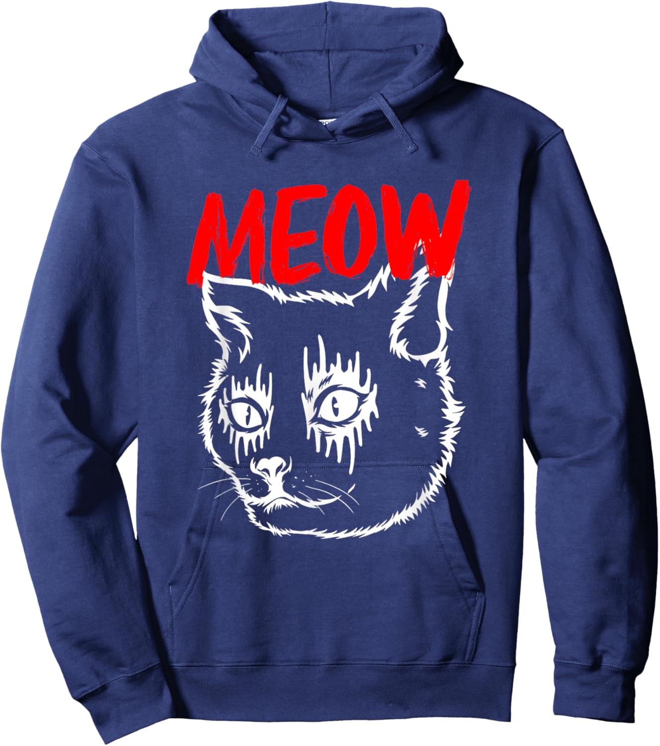 Heavy Metal Satanic Antichrist Meow Death Metal Cat Women Kids Hoodie - Hoodie | Navy