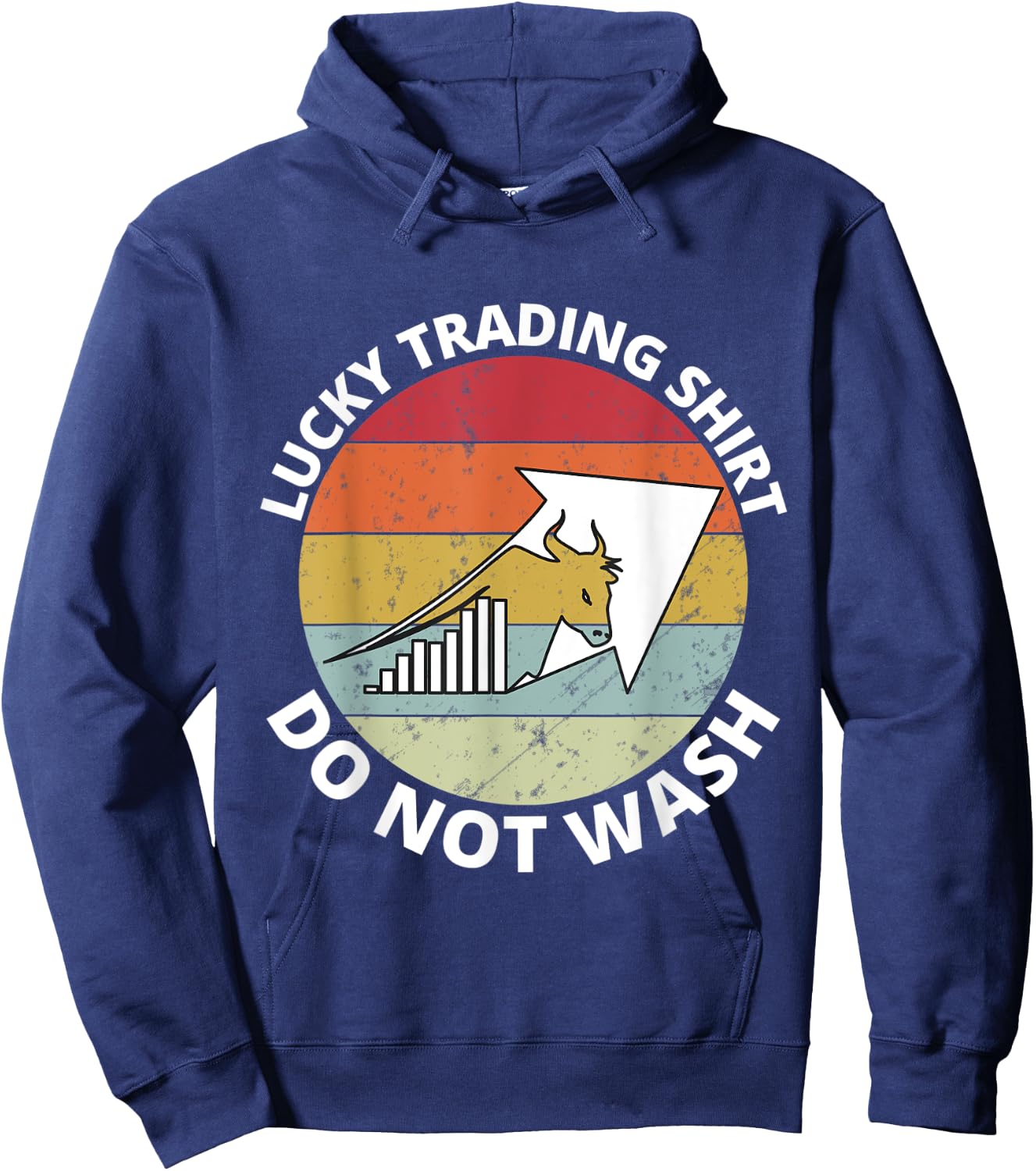 Retro I'd Rather be Trading Stock Market Trading Gift Hoodie - Hoodie | Navy