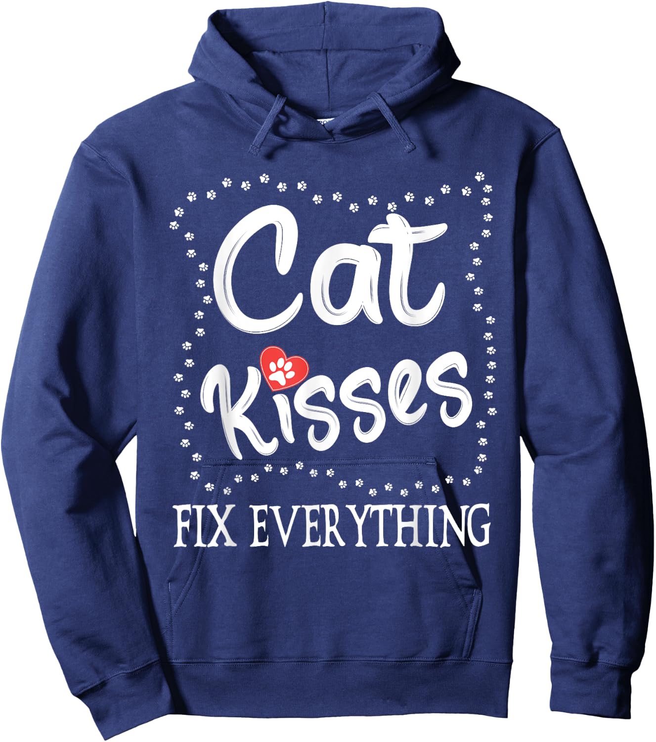 Cat Kisses Fix Everything, Cat Owner For Cat Lover Men Women Hoodie - Hoodie | Navy
