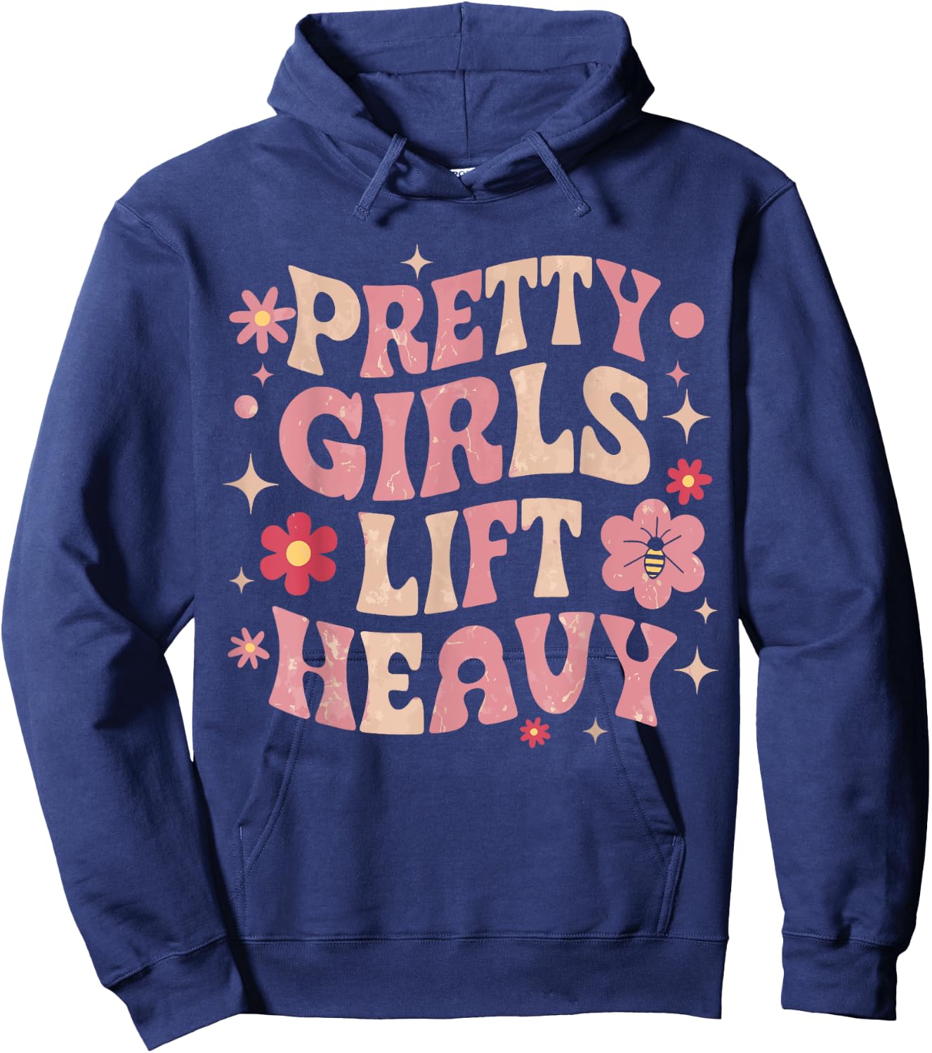 Pretty Girls Lift Heavy , Small, Black Hoodie - Hoodie | Navy