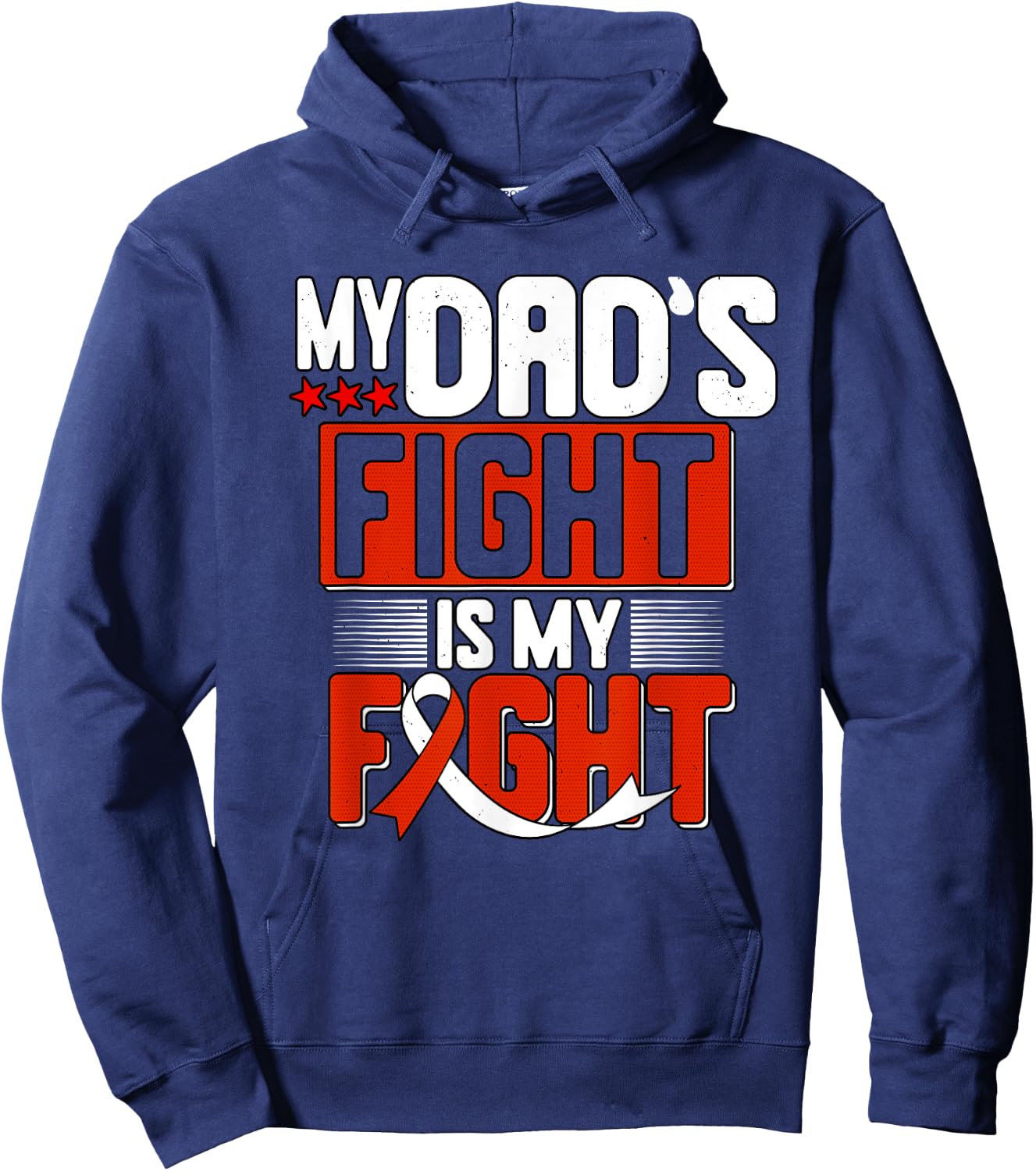 Squamous Cell Carcinoma Dads Fight SCC Ribbon Awareness Hoodie - Hoodie | Navy