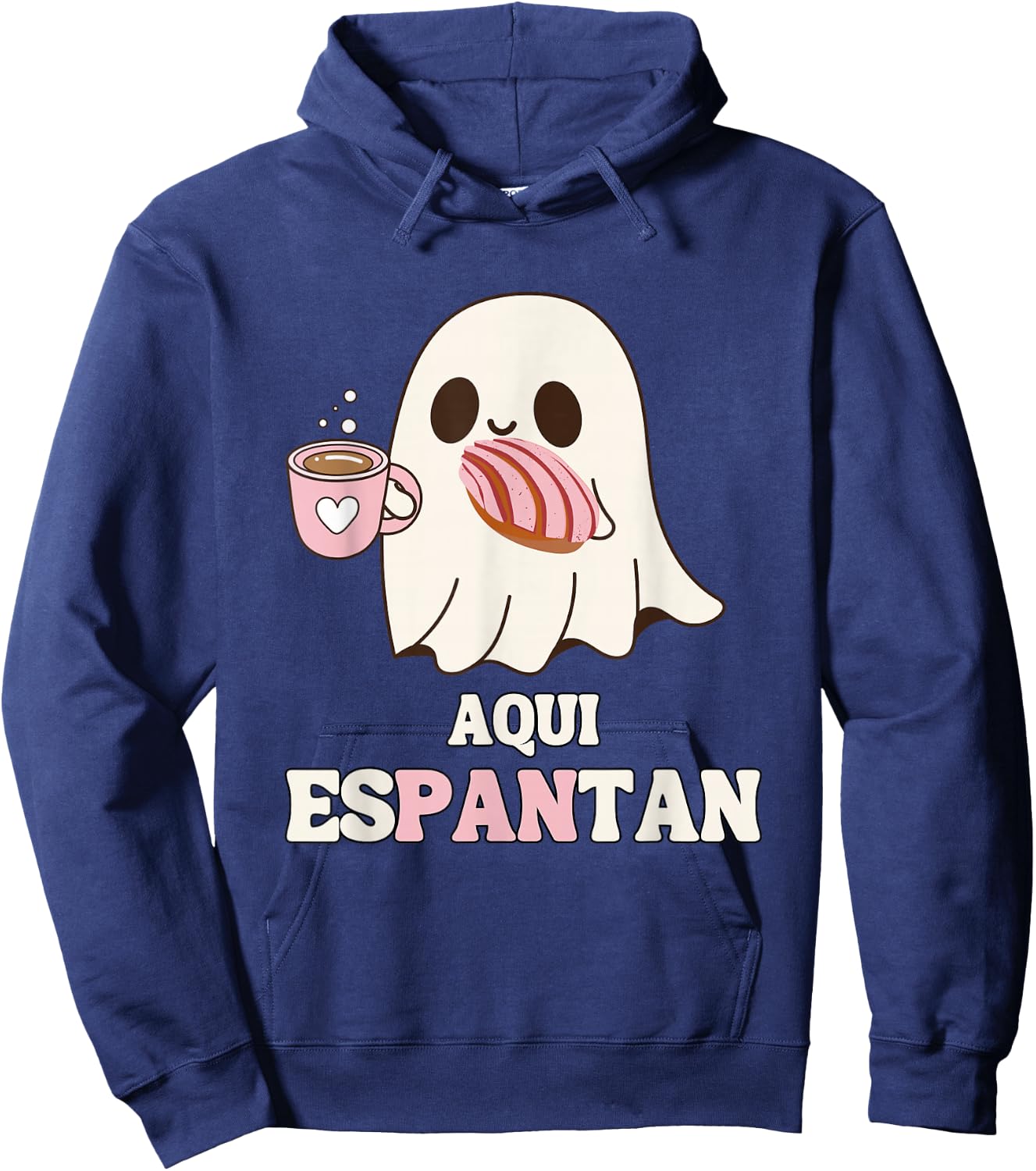 Aqui Espantan - Funny Spanish Halloween Mexican Pan Dulce Hoodie - Hoodie | Navy