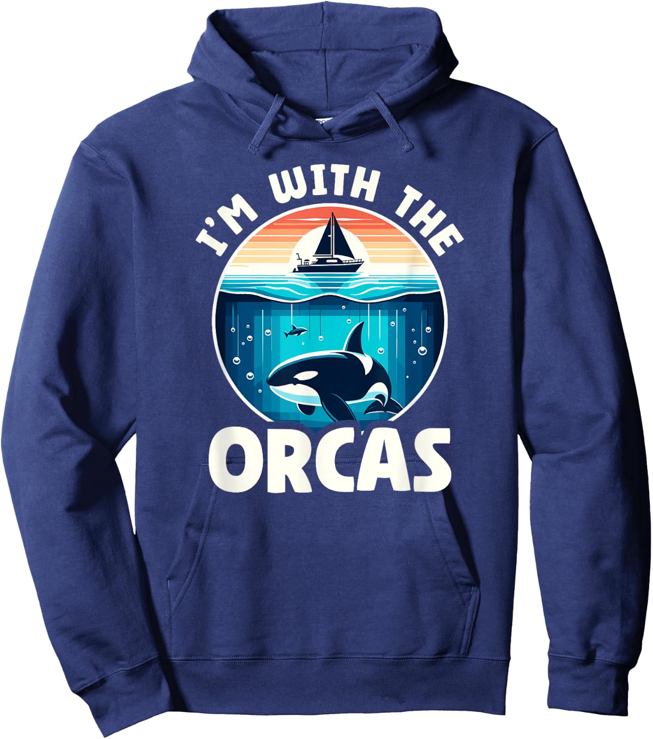 Pro Orca I'm With The Orcas Yacht Boat Ramming Incident Hoodie - Hoodie | Navy