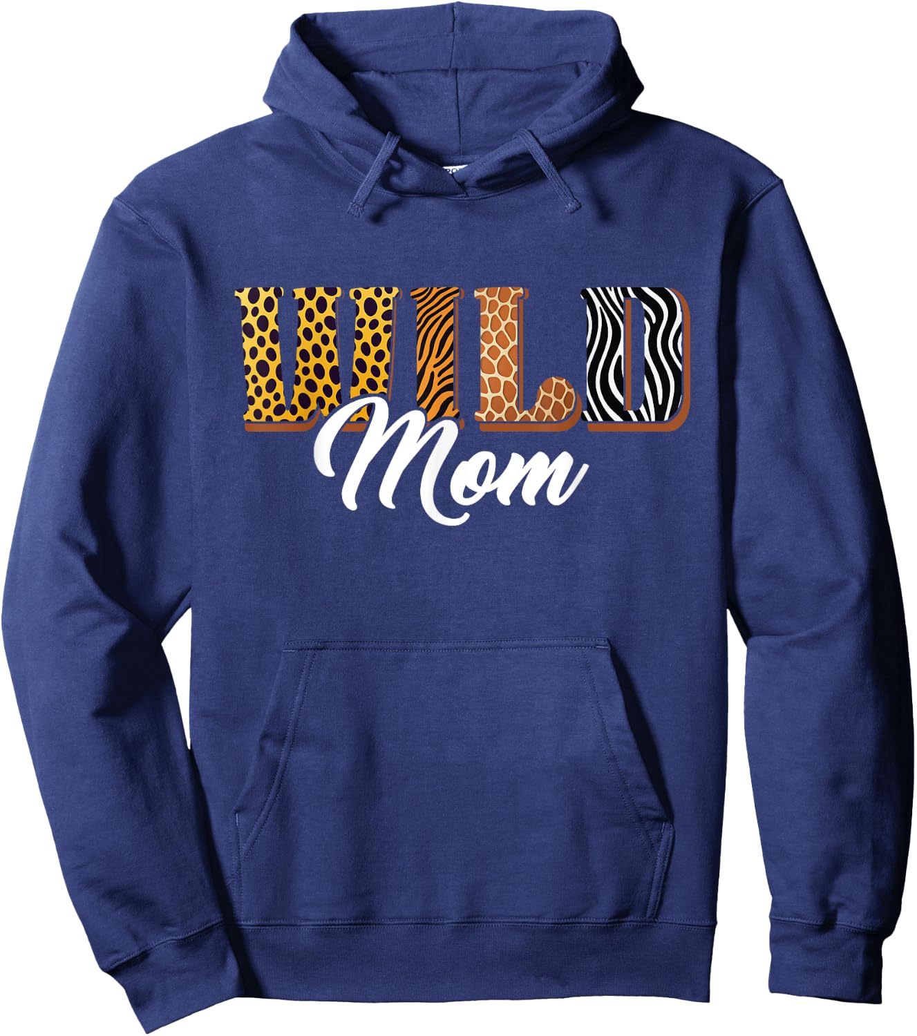 Wild Mom Zoo Safari Jungle Animal Birthday Matching Family Hoodie - Hoodie | Navy
