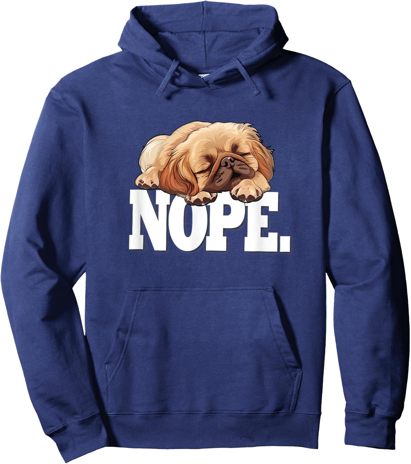 Kids Cute Cartoon Napping NOPE Pekingese Lover Hoodie - Hoodie | Navy