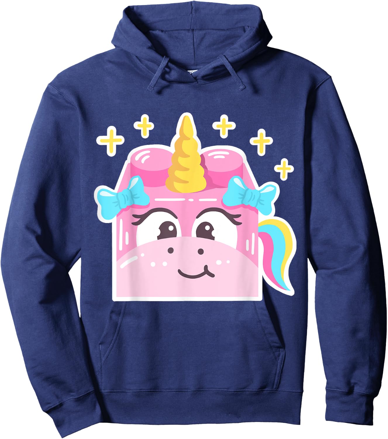 Cute Unicorn Lover Building Blocks Master Builder Girls Kids Hoodie - Hoodie | Navy