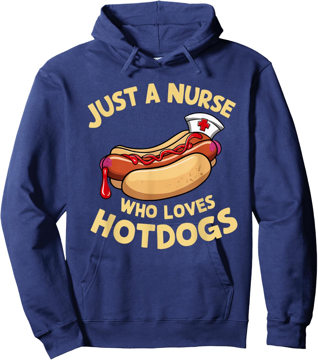 Funny Nurse Hotdog Lover Humorous Medical Gifts Women Kids Hoodie - Hoodie | Navy